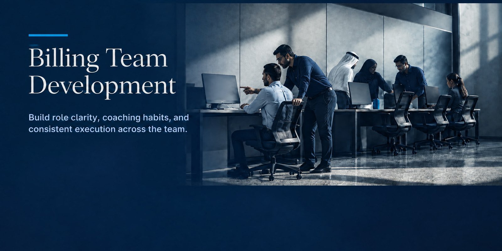 Build role clarity, coaching habits, and consistent execution across the team.