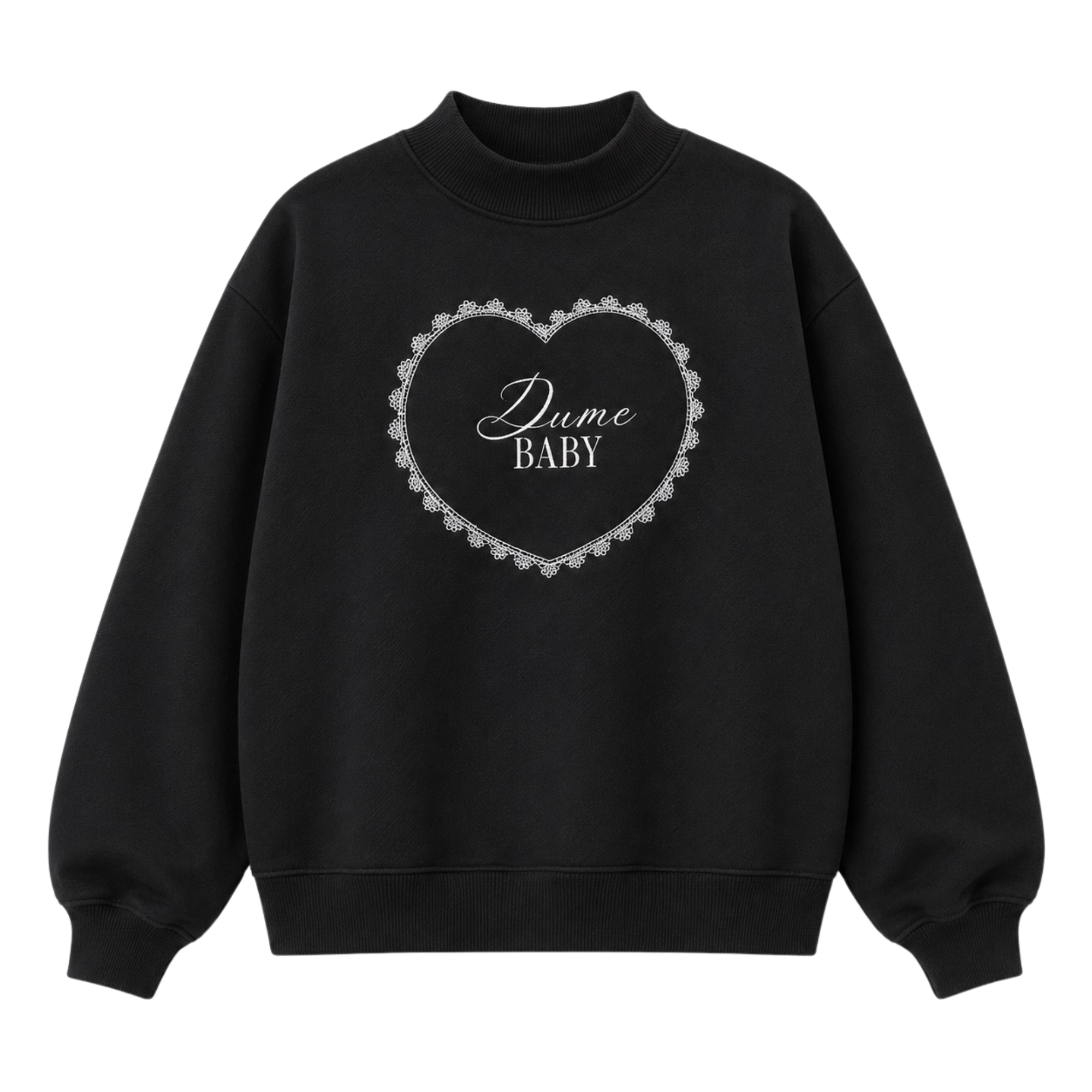 DUME BABY ESSENTIAL FLEECE MOCK-NECK CREW SWEATSHIRT