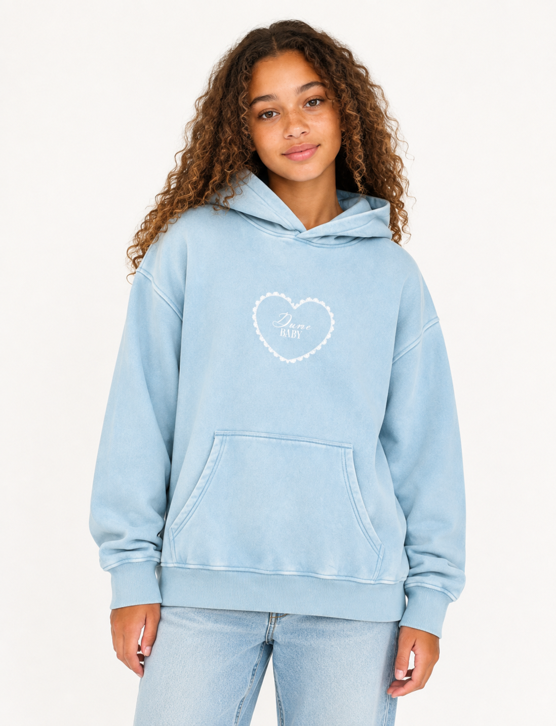 Dume Baby Blue Washed Fleece Oversize Hoodie