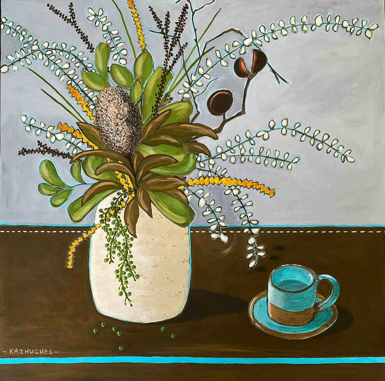'A Quiet Place' - 60 x 60, acrylic on board, framed in oak - SOLD
