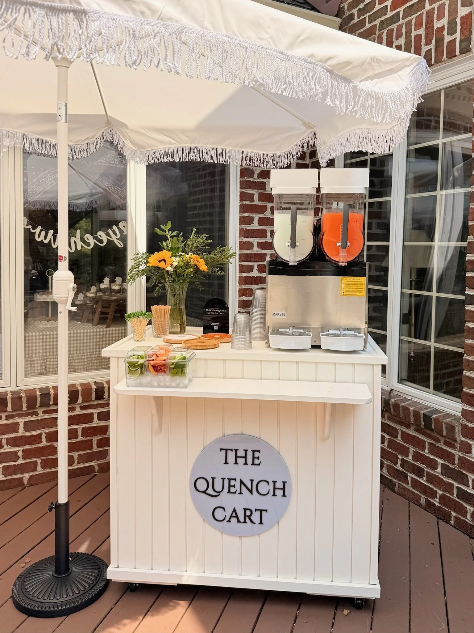 frozen drink cart with frozen drink machine setup for rental Northern Virginia