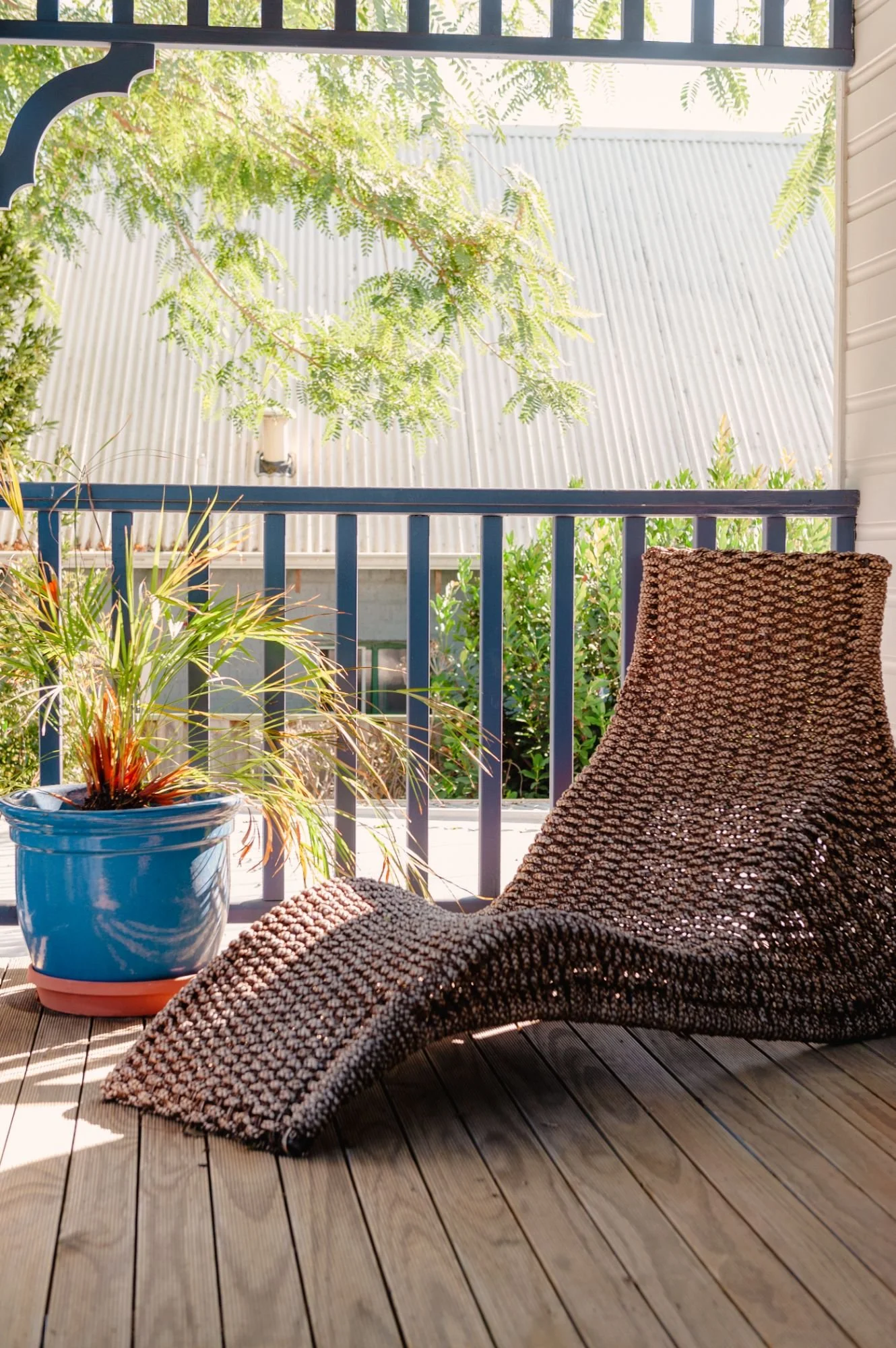 The Baudin Suite's cozy outdoor patio at Lanterns Retreat