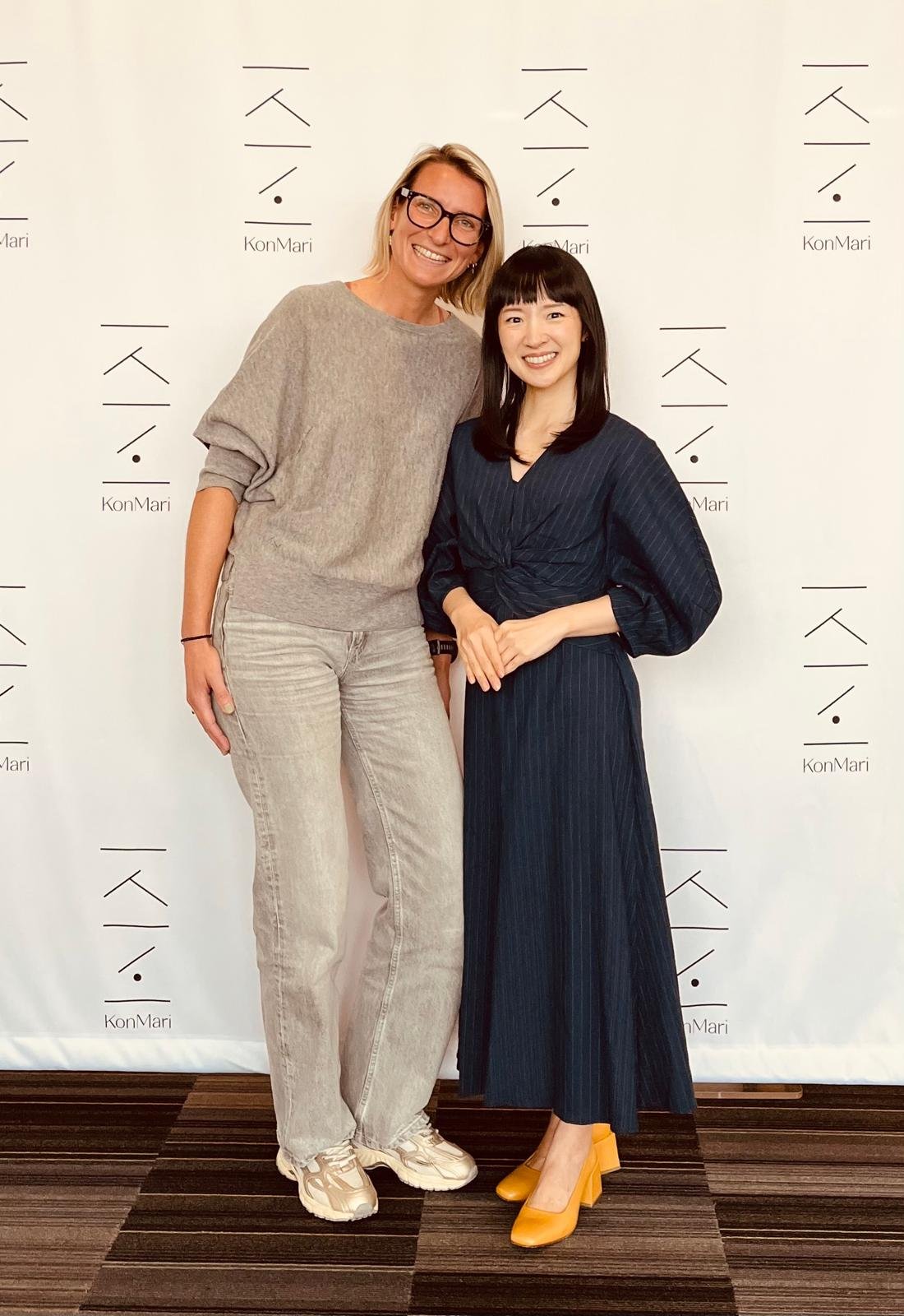 Jeanne, certified KonMari consultant, with Marie Kondo