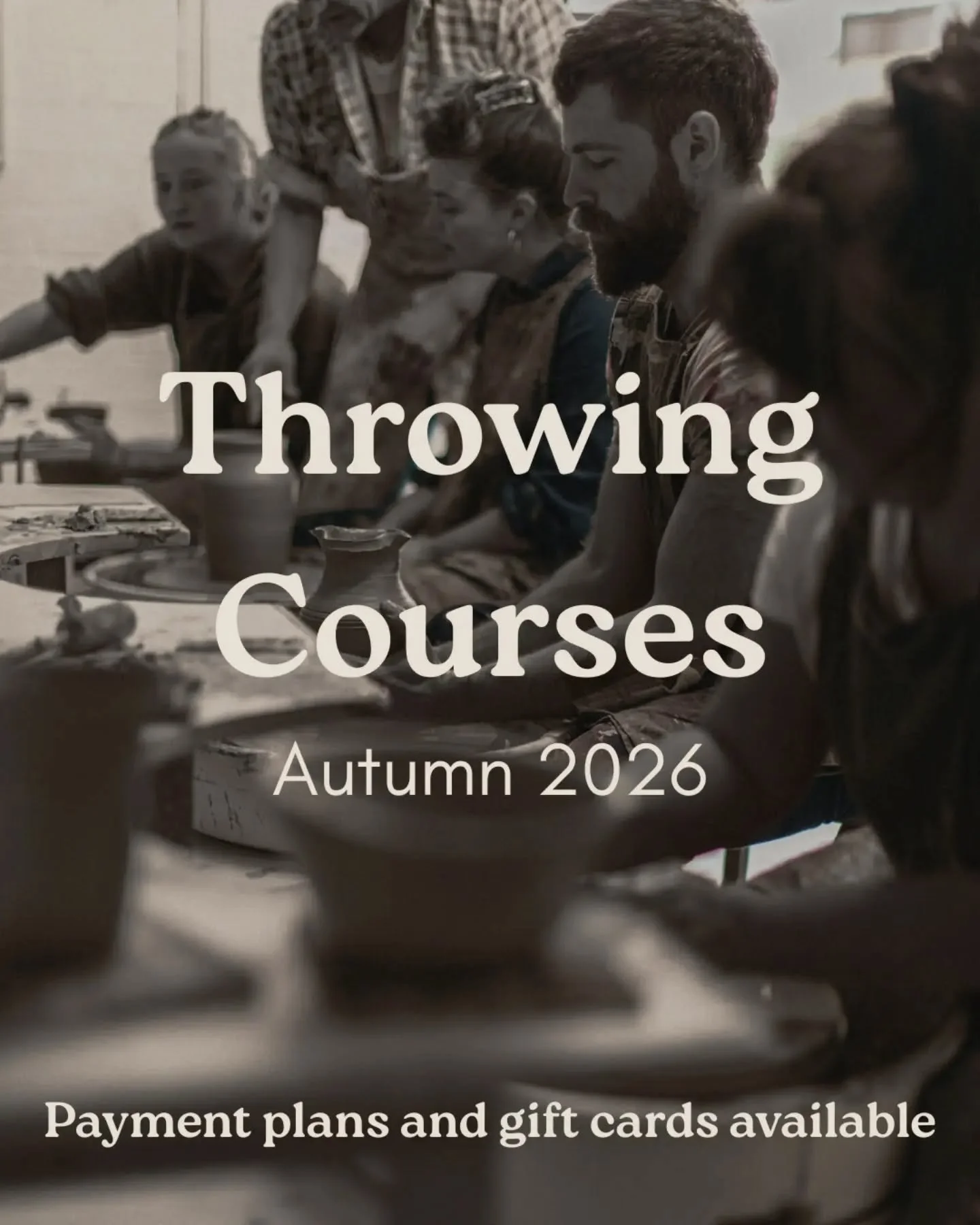 The summer sun may still be here, but the little bit of rain we've had this week has got us thinking about Autumn 🍁

🌛 And what better place to be as the days get shorter than making pots with us?

🌱 We run wheel throwing courses for complete begi
