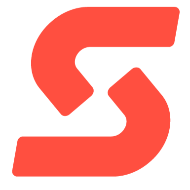Red stylized letter S on a black background.