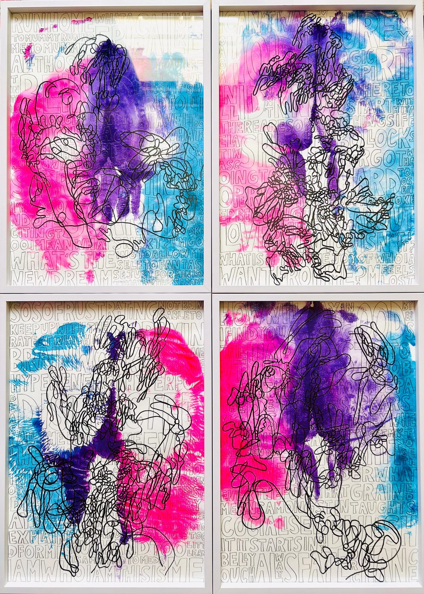 For Cecily (Four Butts), 2023, Poster paint, pen and pencil on paper, A3web.jpg