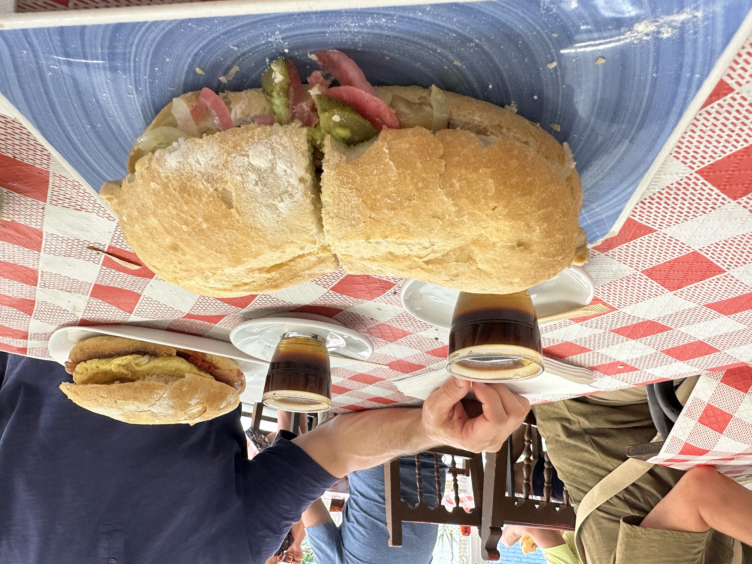 Delicious sandwiches and a drink called "Cremaet" a combination of espresso and rum.  