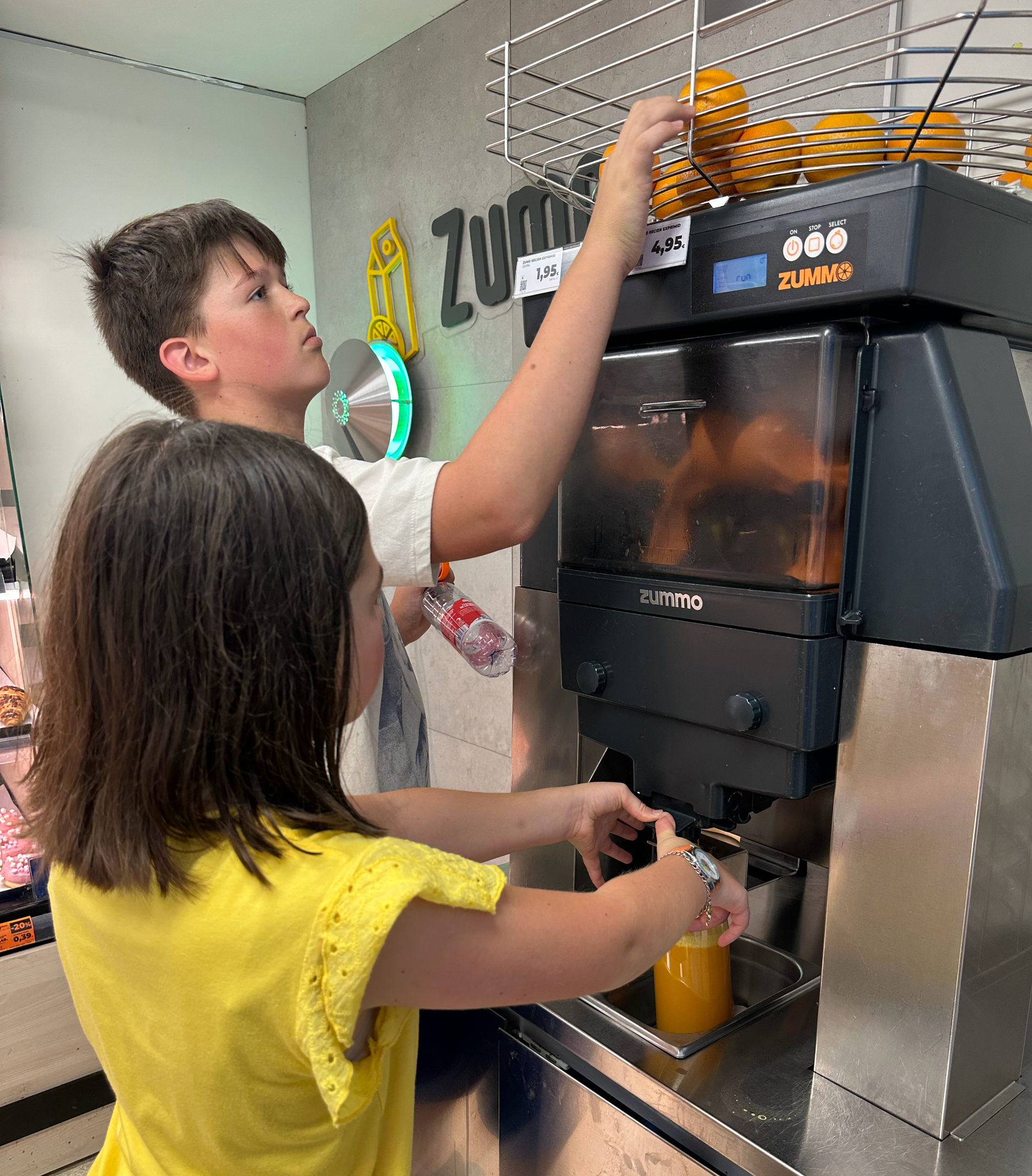 Grocery shopping is especially fun when you can make your own orange juice!