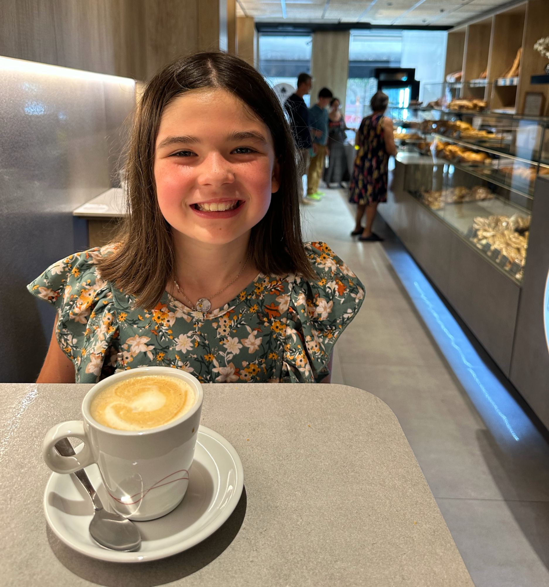 Amelia's dream of sitting in a coffee shop drinking Cafe con Leche.  She hopes to be able to sit in a cafe while doing her school work in the Fall.