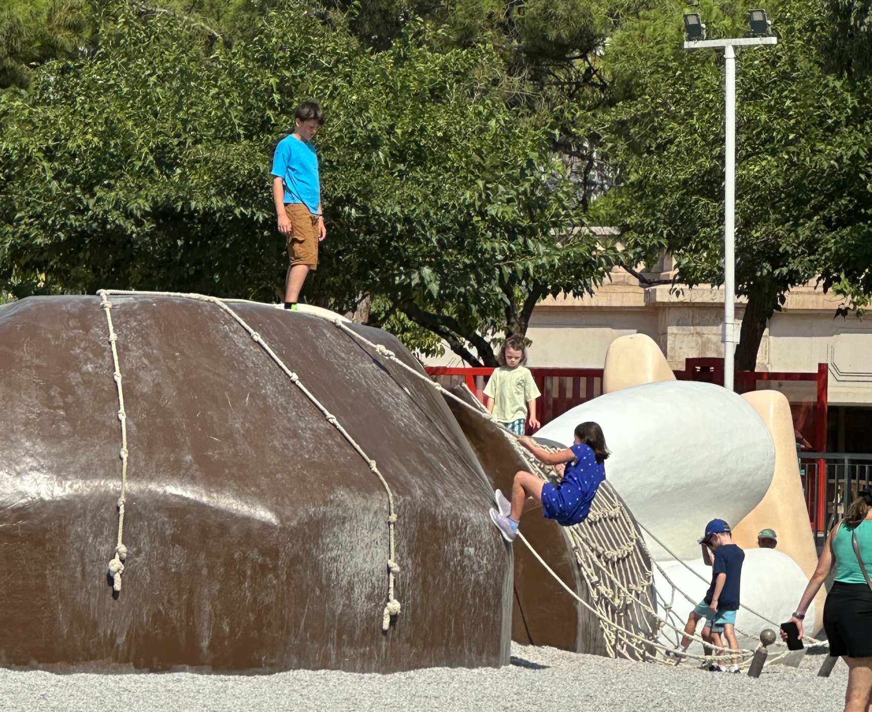 The determination to climb this rope wall up Gulliver's arm was intense!
