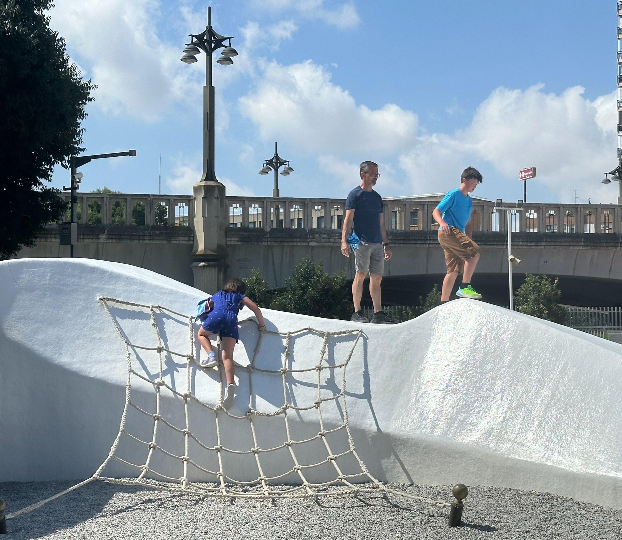 Even John joined in to ride down some of the big slides.