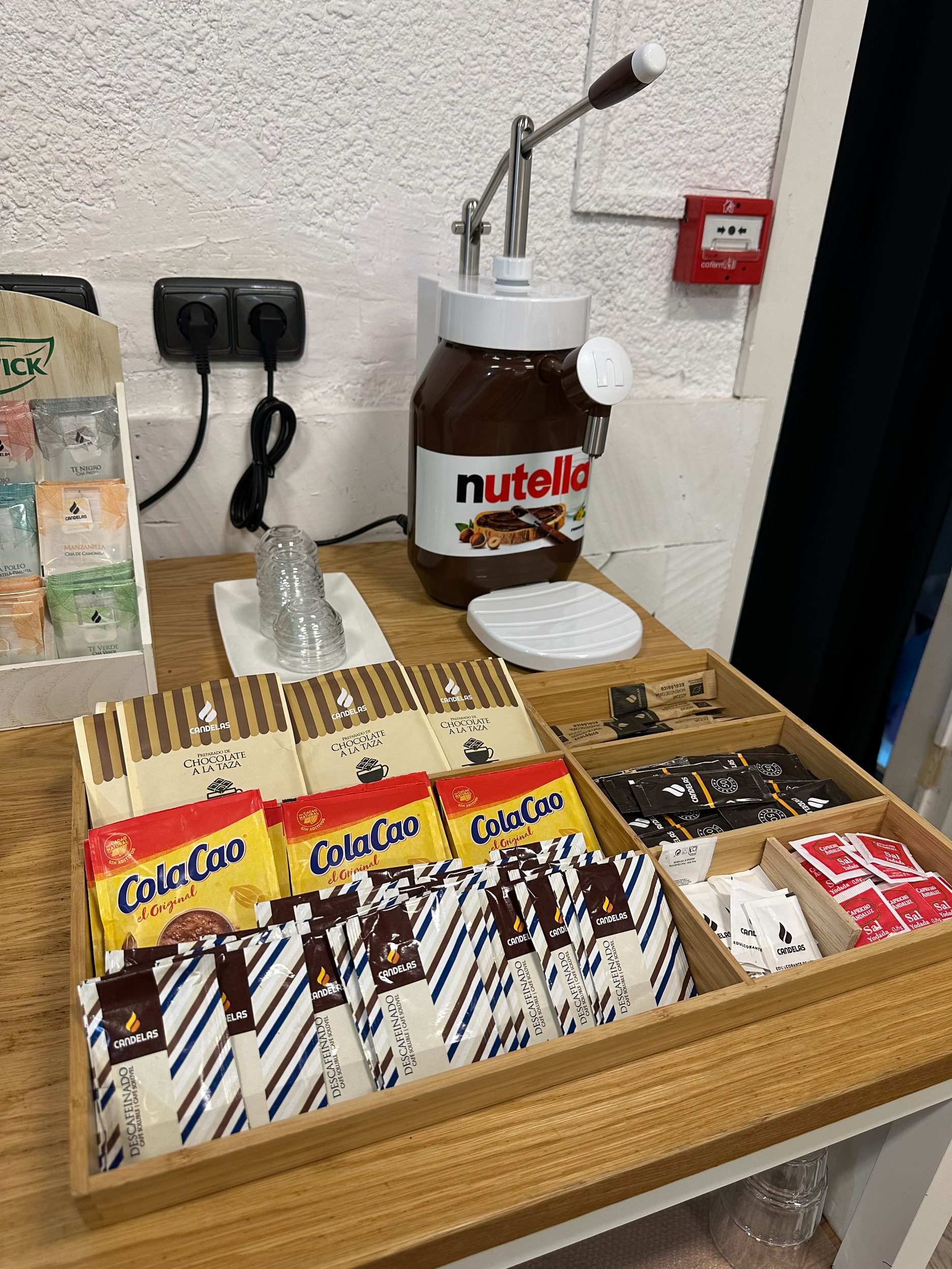 ColaCao is the standard cold milk chocolate drink (no Nestle Quick here!).  And Joshua was super excited about that tub of Nutella.