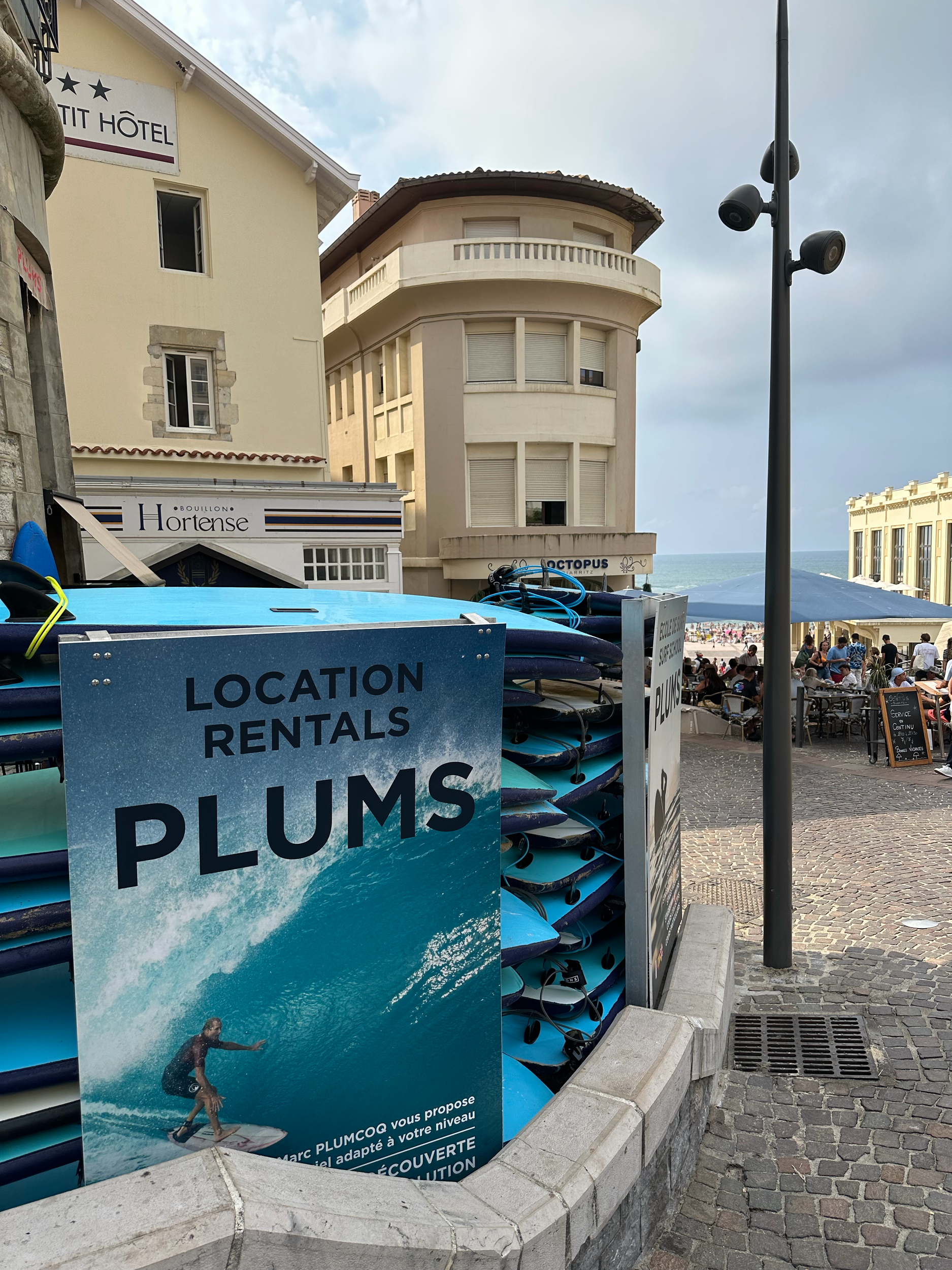 While Biarritz felt more opulent, there was still the juxtaposition with the "surfer village." Right in the midst of these beautiful buildings, you could rent a surf board and head down to the water.  