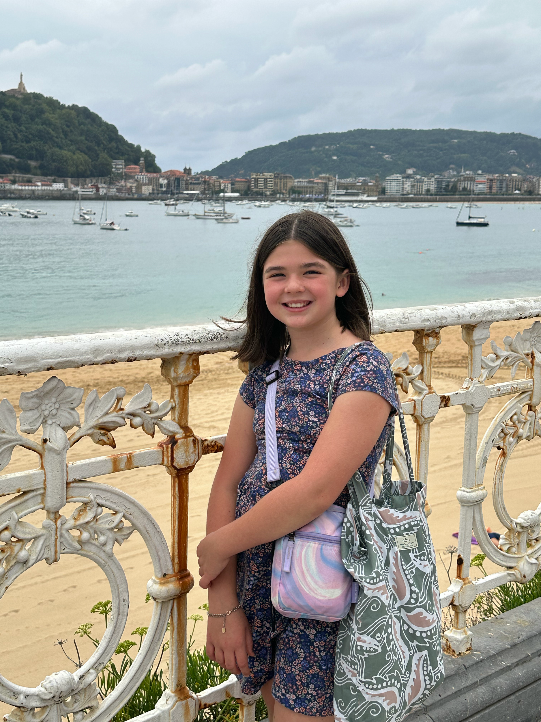 Amelia is excited because she knows we'll spend time in the water at this beach! 