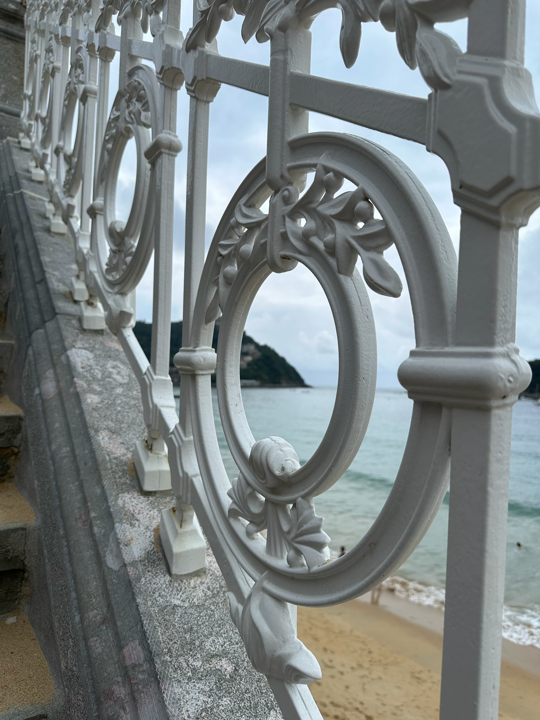 Beautiful railing along the stairs down to the beach.