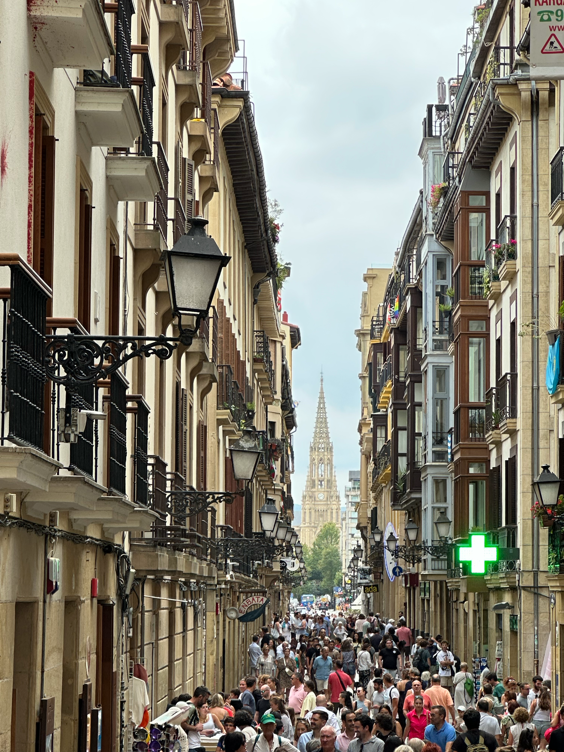 The streets were packed! At the far end of this street, you can see the Catedral del Buen Pastor (Good Shepherd Cathedral), built in the late 19th Century in the neo-Gothic style.  