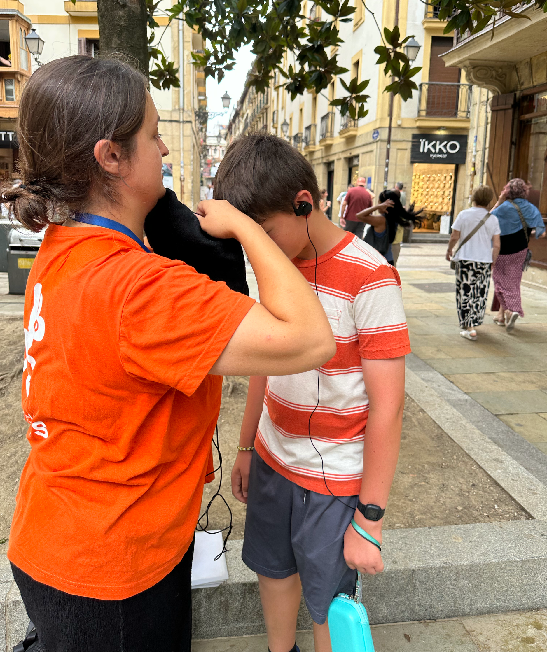 We went on a GuruWalk free tour of San Sebastian.  Our guide, Maria, was so entertaining. She is Basque, so she could tell us a lot about the Basque culture from her own perspective.  Joshua volunteered to try on the Basque-style beret called a "Txap