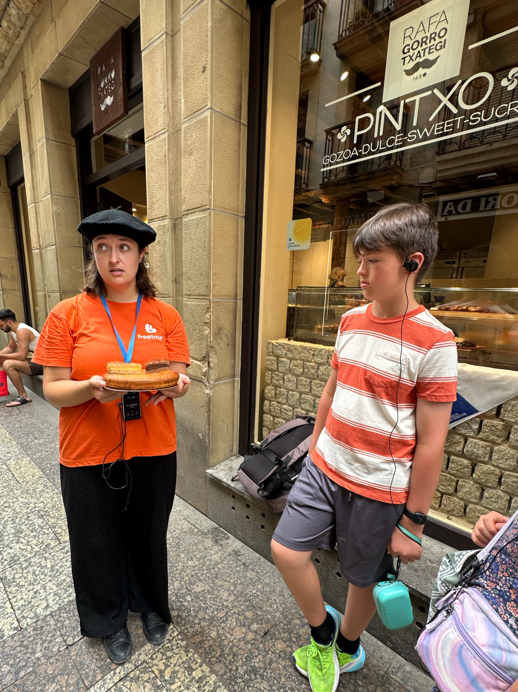 Our guide was able to go into this pastry store and bring out an example of Gataux Basque.  