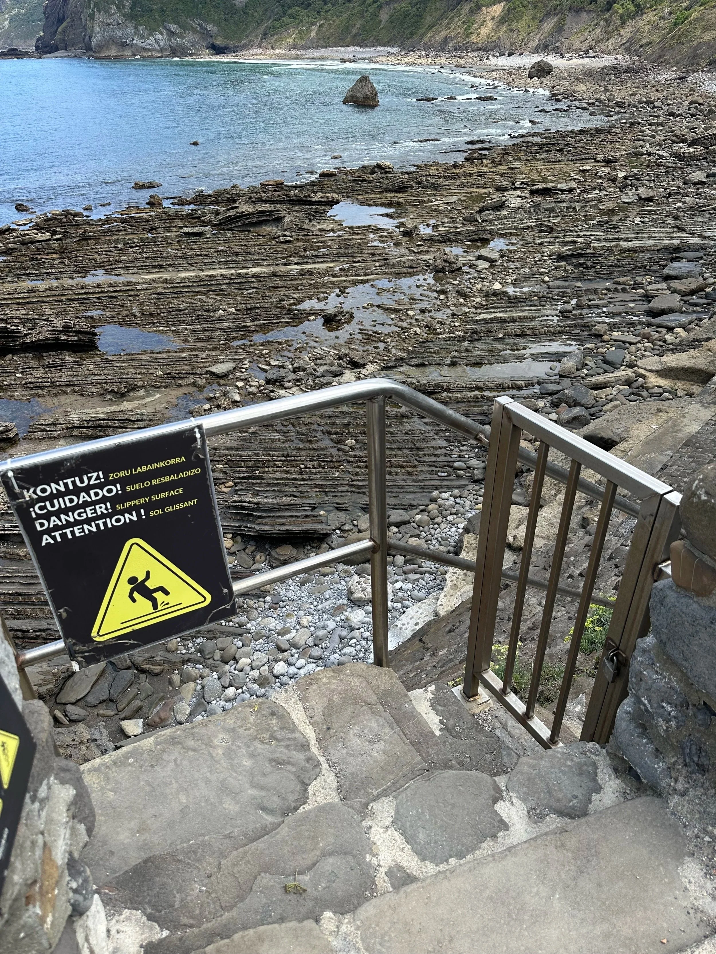 However, whatever access they have given people in the past was clearly blocked off at this point.  We stared down at the tidal pools from the footbridge.  
