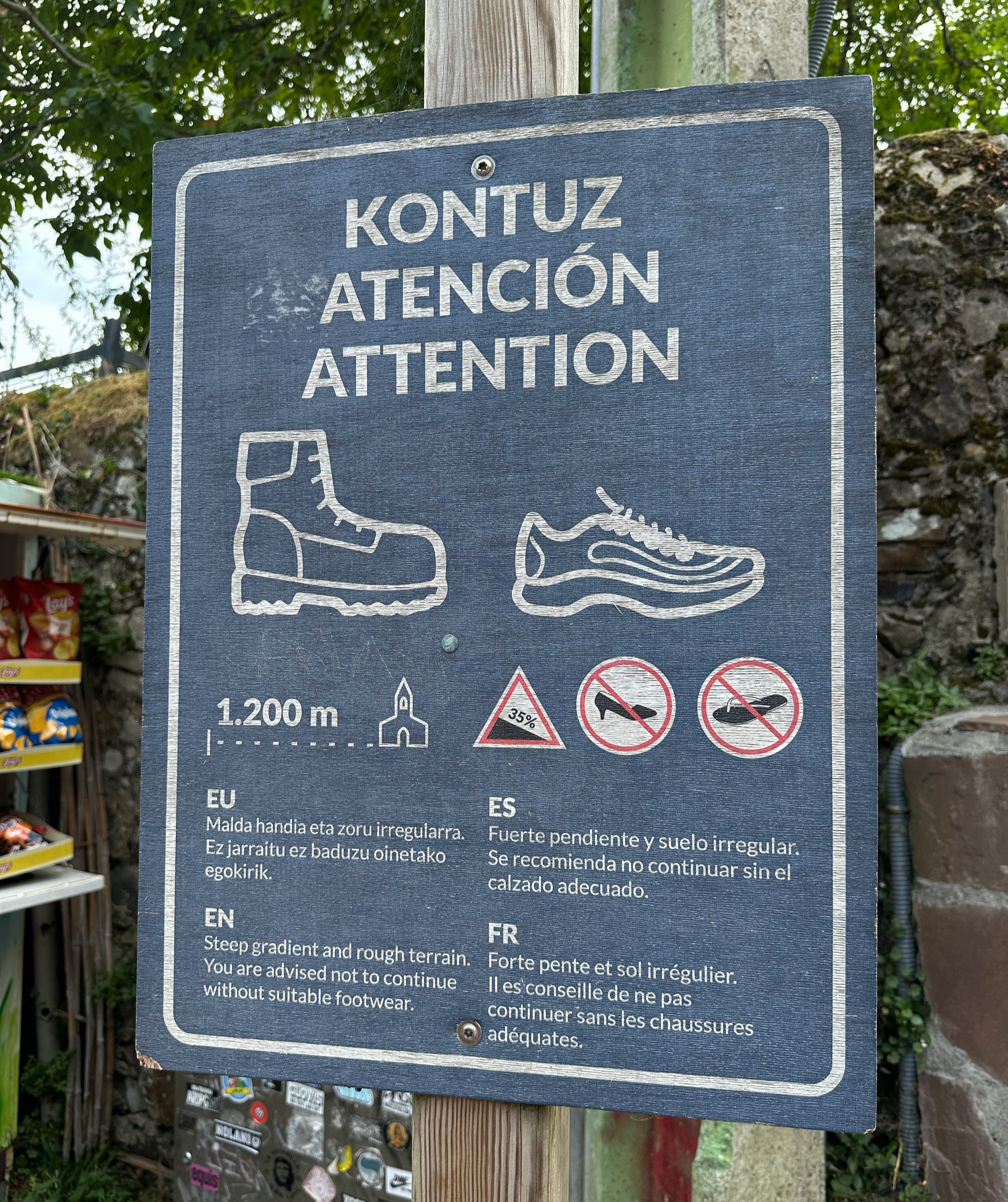 And if you weren't already taking it seriously, they had additional signs with recommendations for shoe-wear.  