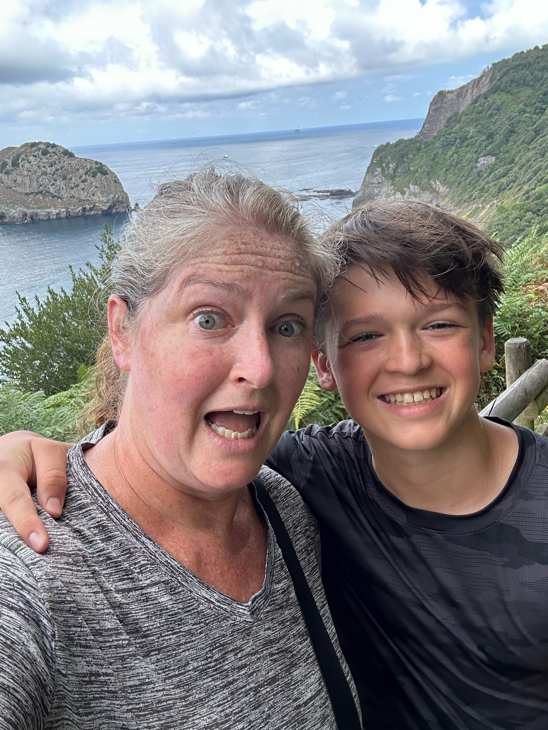 The hike back up the "hill" was no joke. Sweaty and exhausted.  