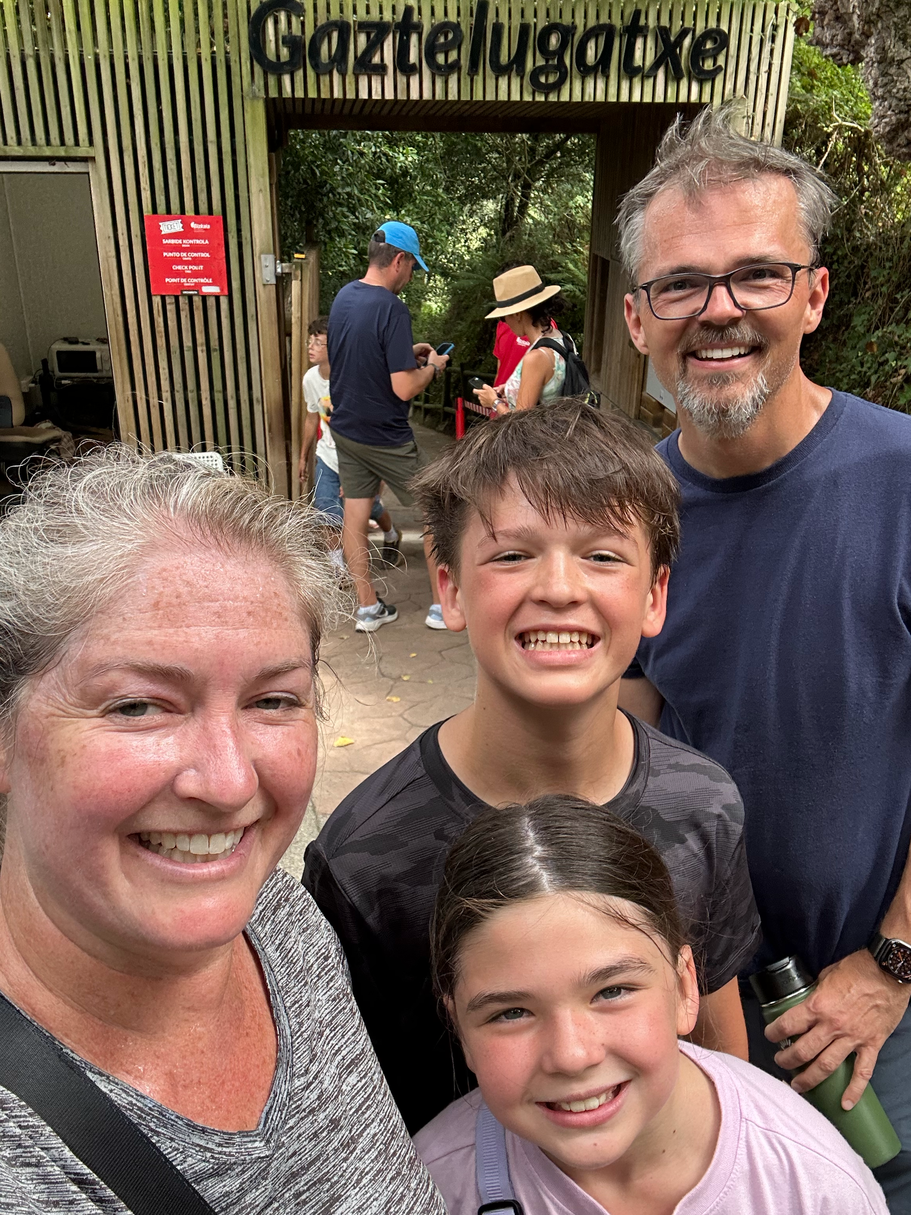 We all made it back to the entrance/exit.  We did have to take lots of breaks, but it was worth it. We headed back to our apartment and changed out of the sweaty clothes so we could get ready for our second Bilbao adventure. 