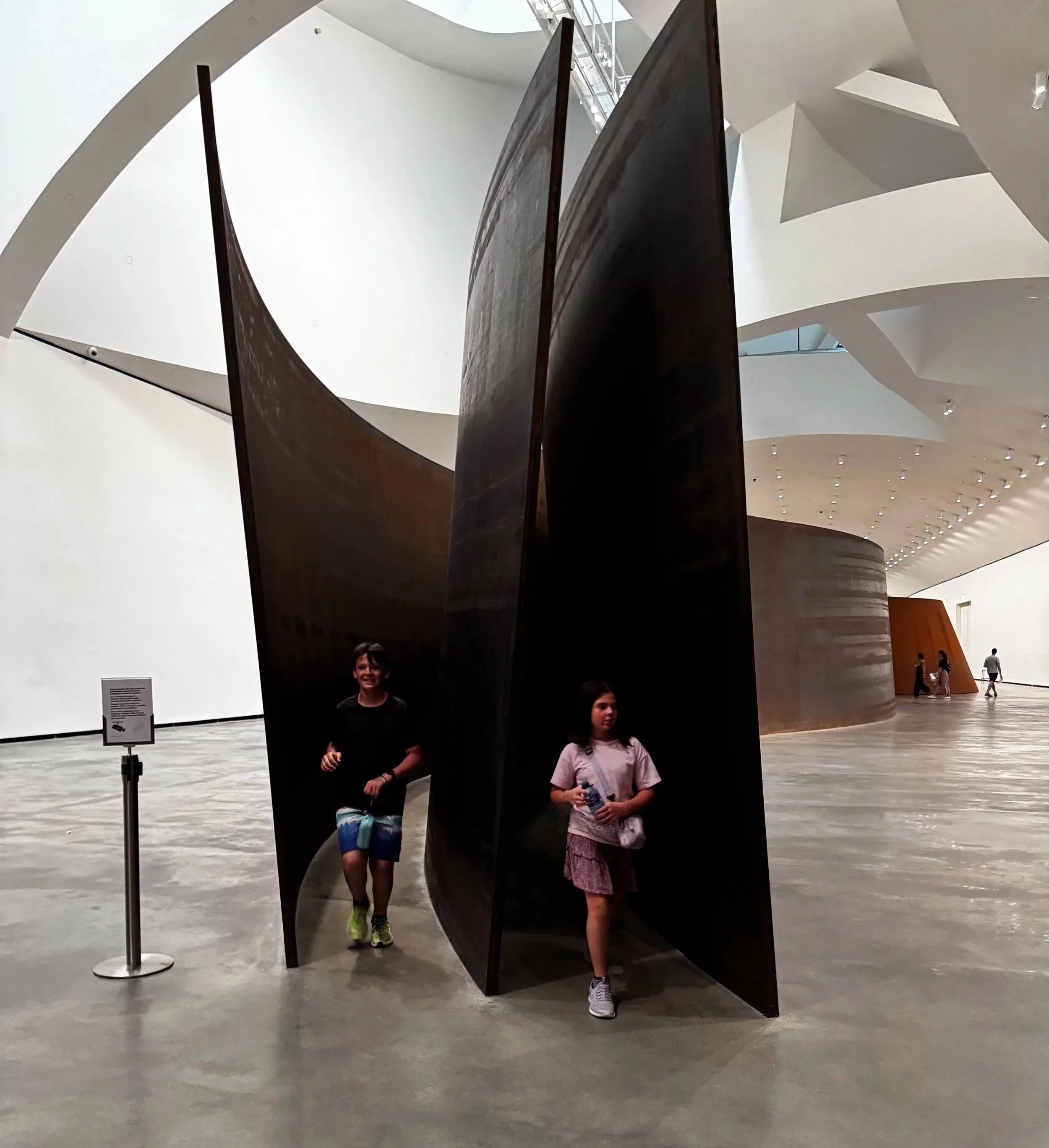 Running through the "Snake" made of three giant pieces of weathering steel.