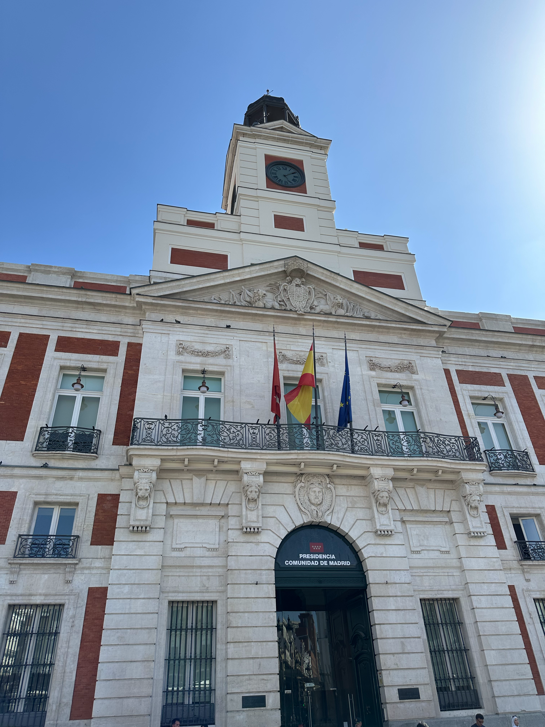 Our tour of the city began with heading back to Plaza del Sol and the Casa de Correos.  This is the head of the regional government in Madrid and the focal point of New Year's Eve with the tradition of eating 12 grapes along with the 12 chimes at mid