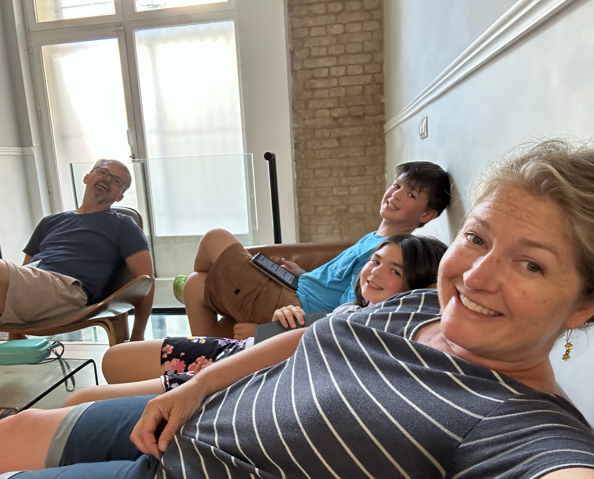 We were finally sitting down and relieved to be in one place for 5 days.  