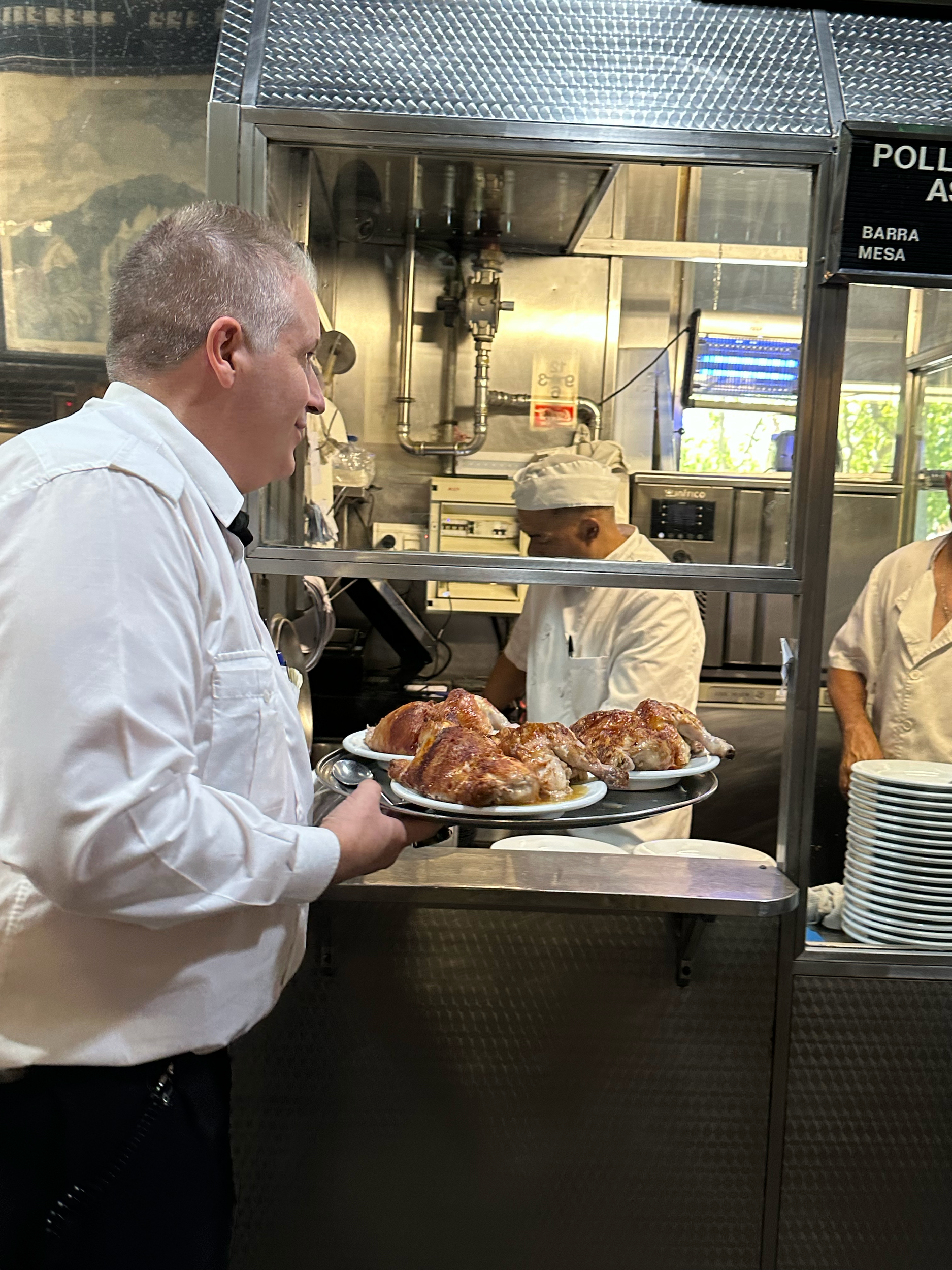 Serving the chicken was full of artistry (and took a great deal of balance!)