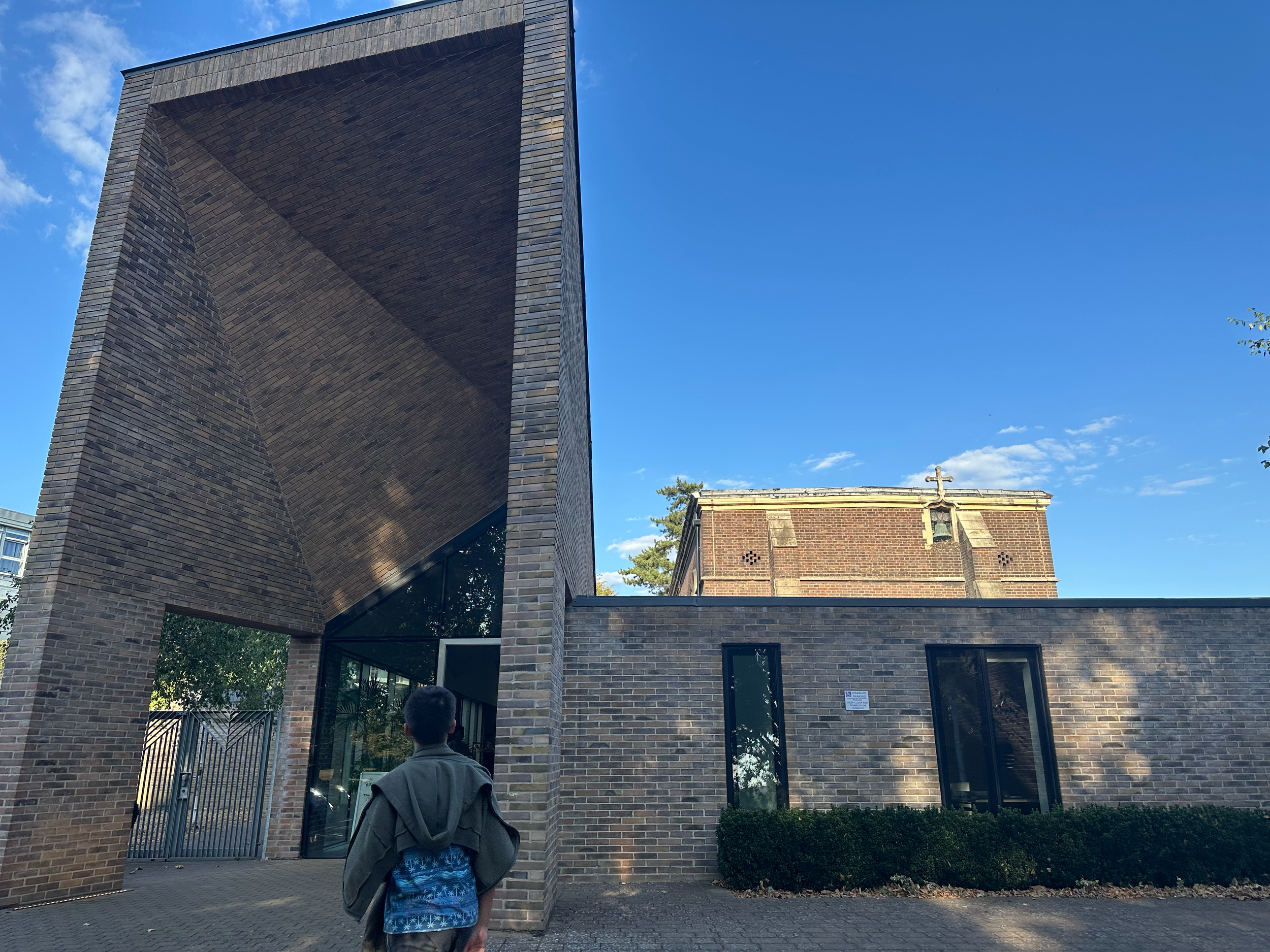 The church building is quite modern, but houses an older chapel inside (you can see it in this picture).  We really enjoyed the service and were able to connect with the people afterwards.  The kids also enjoyed a jolly game of soccer with kids they 