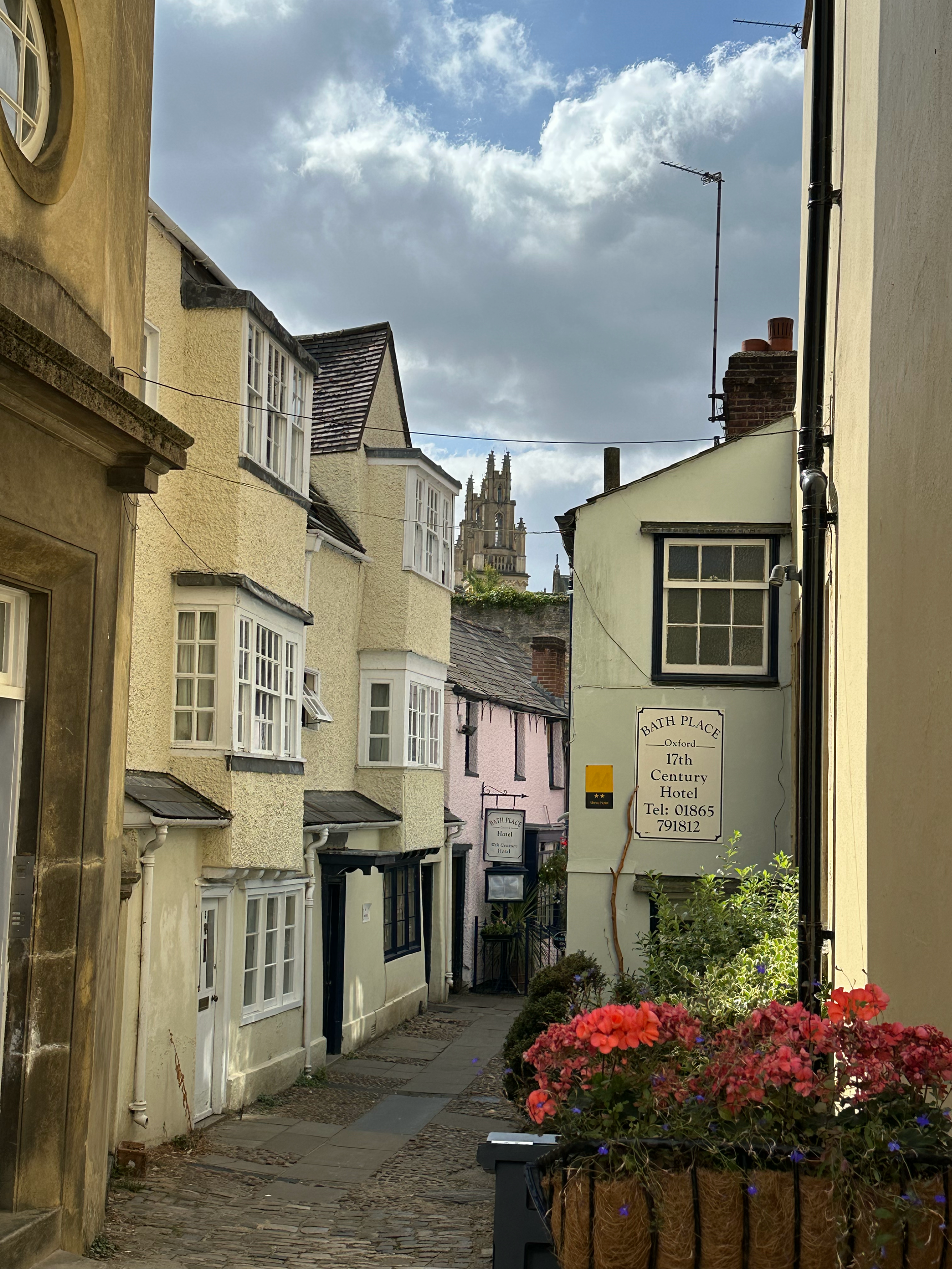 The Bath Place hotel is an historic set of 17th century cottages down a small lane that still serve as a hotel.  It is believed to be at the base of the medieval wall of the city.  We thought it looked just lovely. 