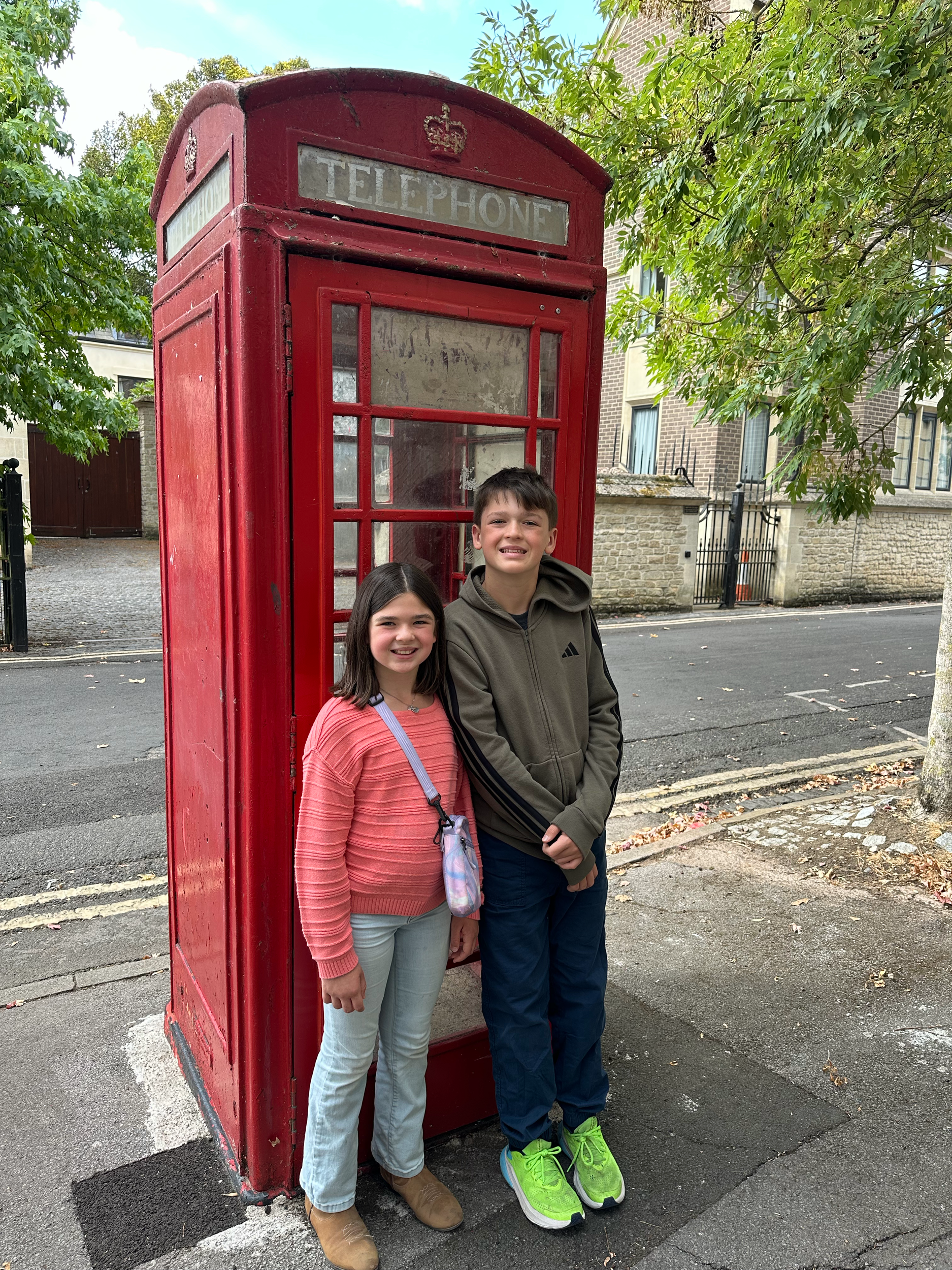 Of course we had to get a picture with a red telephone box. There were signs on these all around town asking folks to help preserve them (and not destroy them) for future generations. 