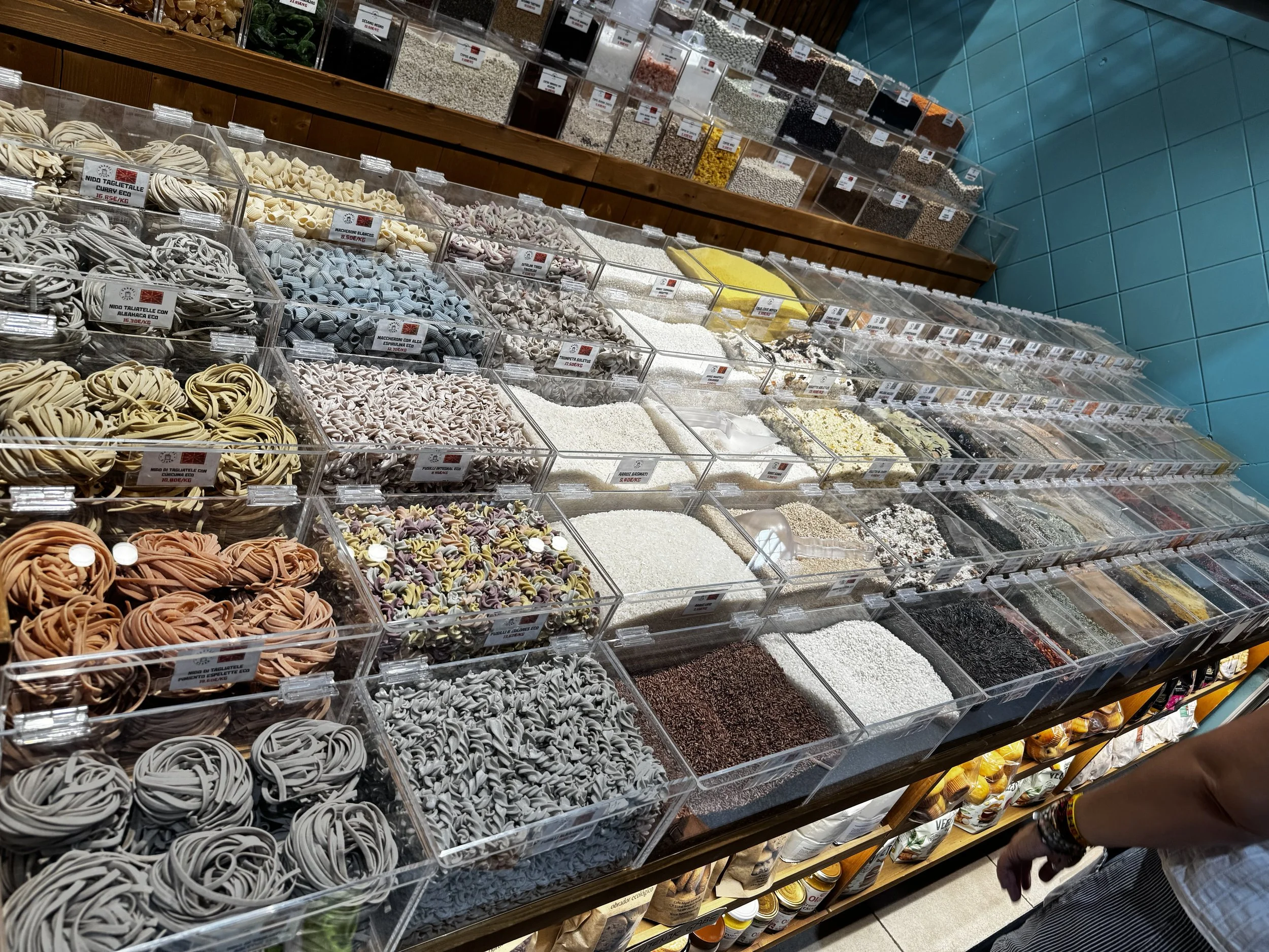 Beautiful spice and pasta options at the Mercado de Santo Domingo.