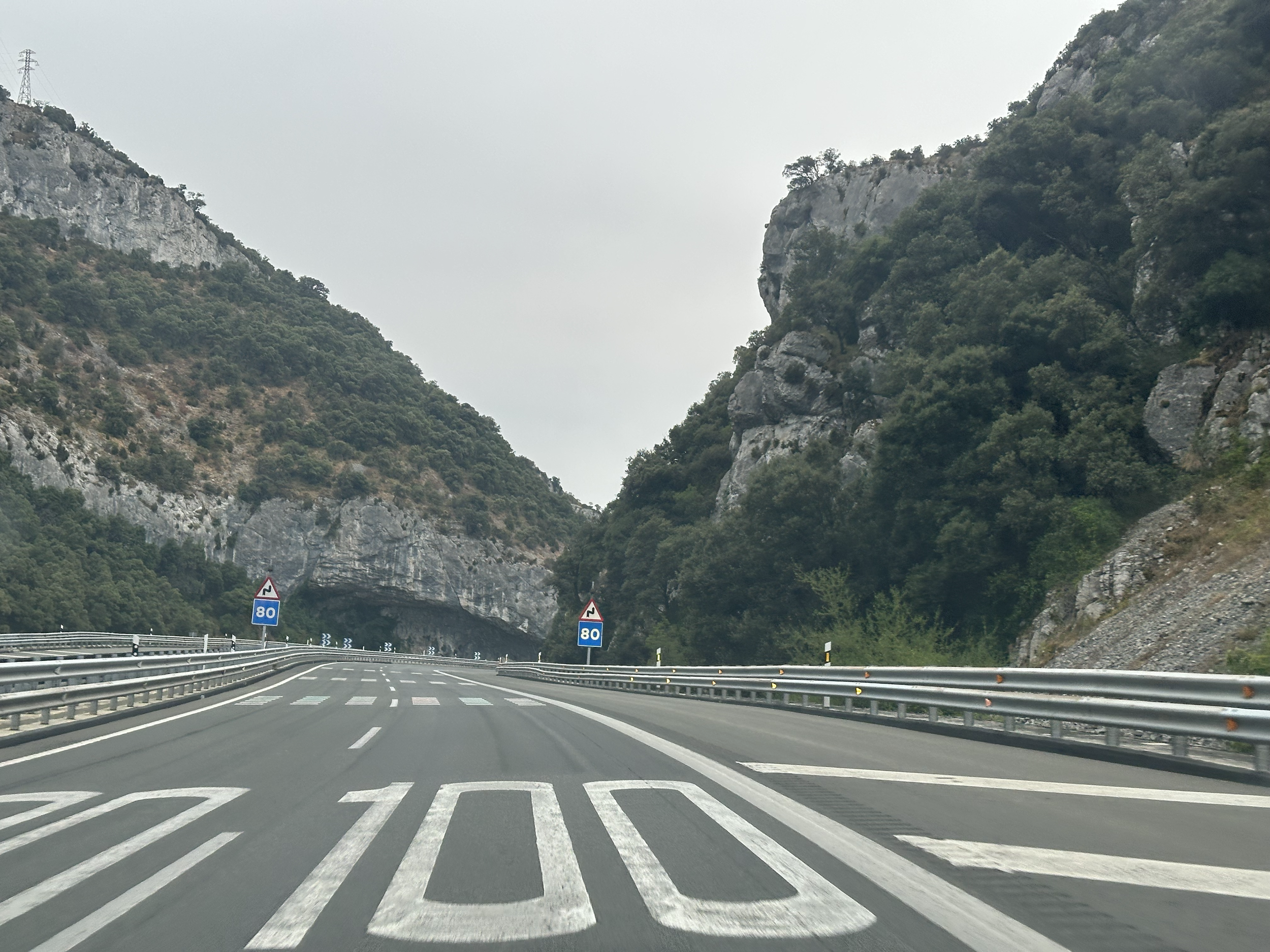 Driving through the mountains at a casual 100km/hr!