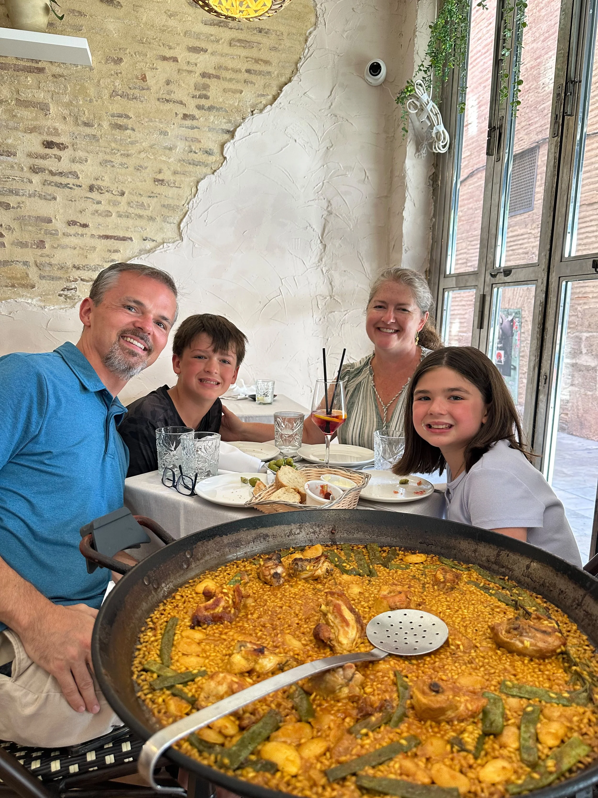 Our first paella of the trip.  Not fully traditional "Valenciana" because we didn't include the rabbit.  But the chicken was yummy and the setting was very cool. 
