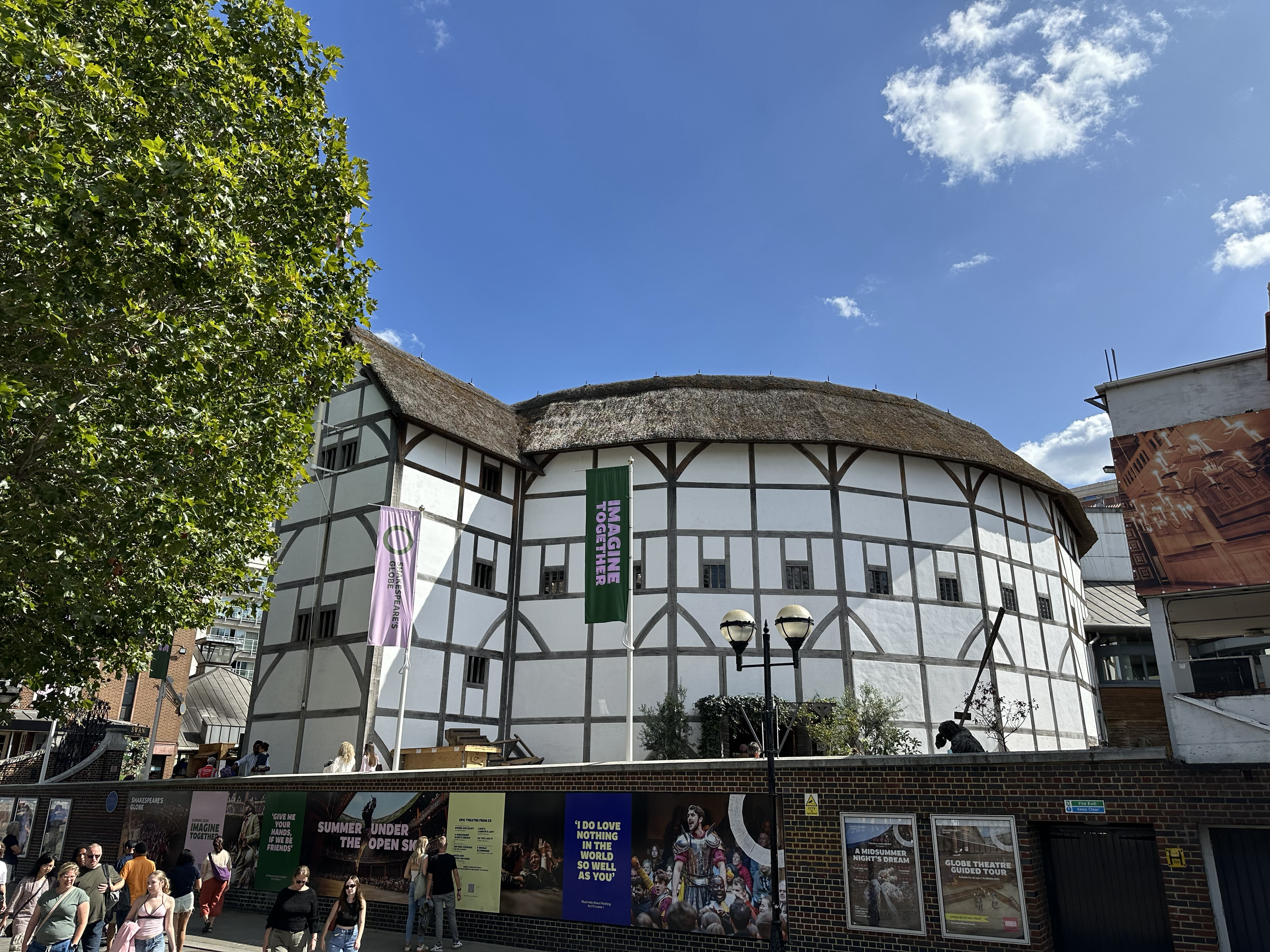 We walked along the Thames as we headed down toward some famous bridges.  Along the way we saw the Globe Theatre.  We took a tour here two years ago- it was worth it!  A fun way to learn some history about Shakespeare.
