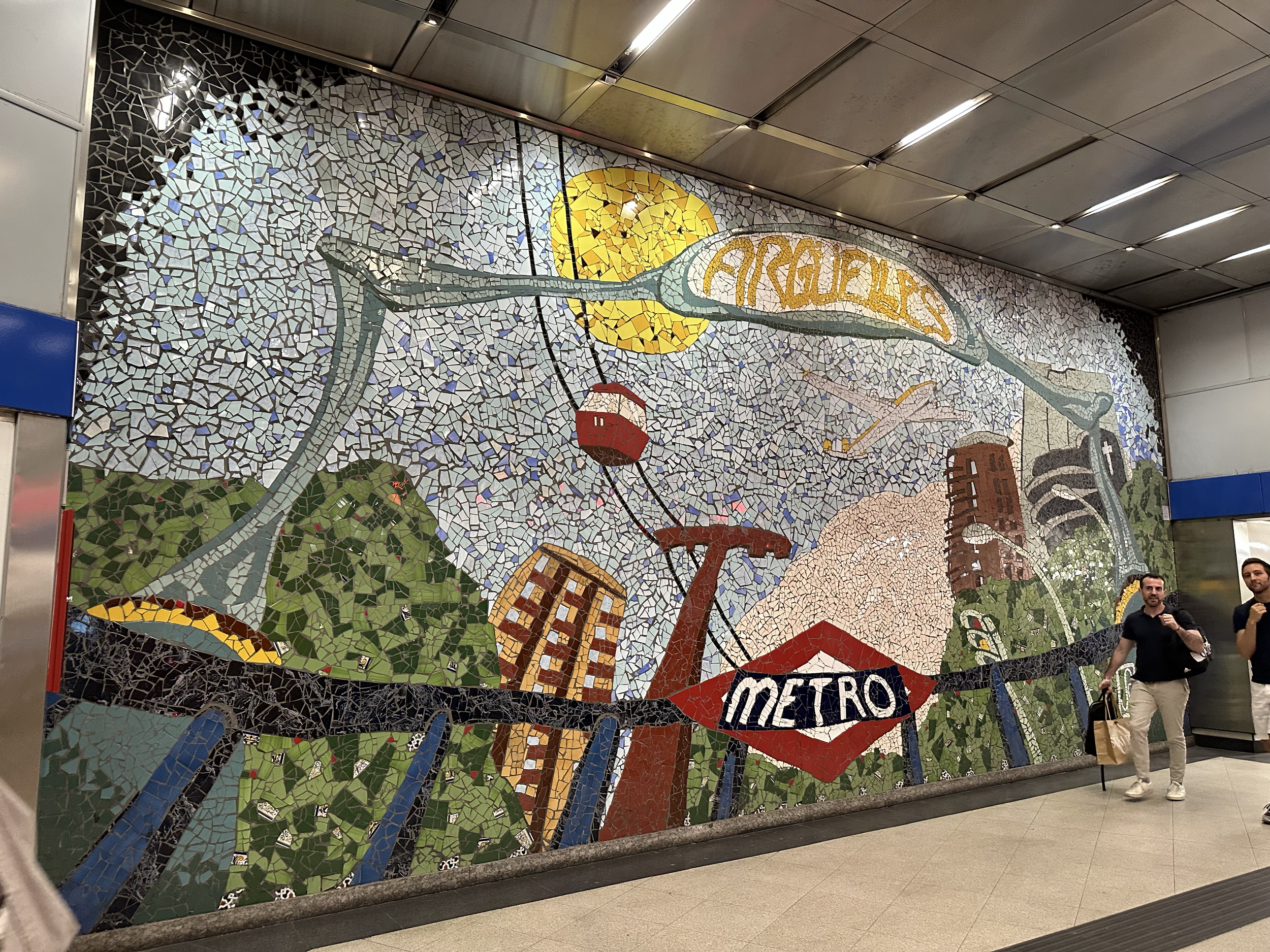 After a day of adventuring, we headed back to our apartment via the Metro. We thought this mural at our stop was so pretty- and made it easy to recognize where we were!