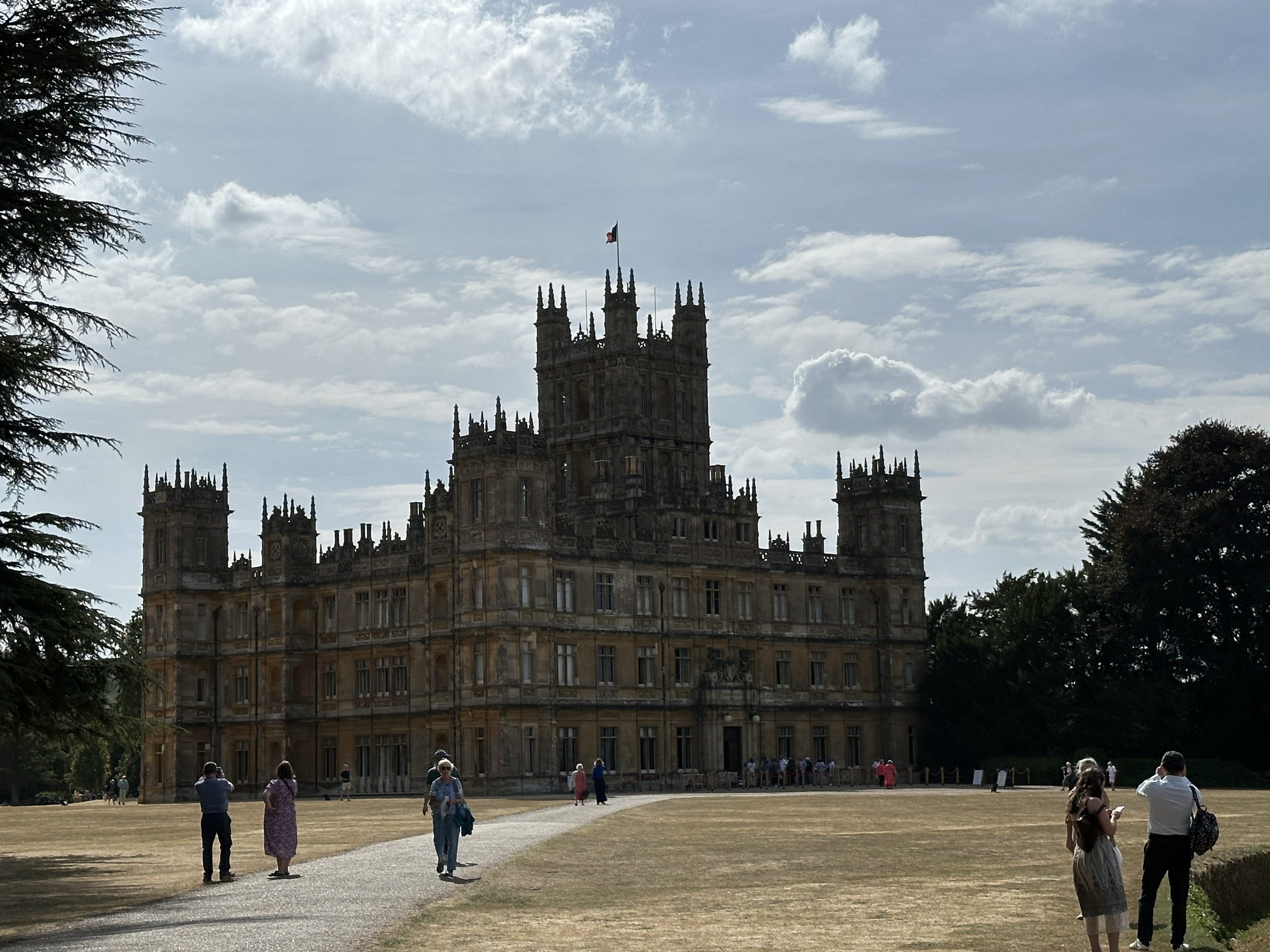 First view of Highclere Castle.  When John and I got married, Downton Abbey was at a high, and we watched through the first few seasons every night after work. 