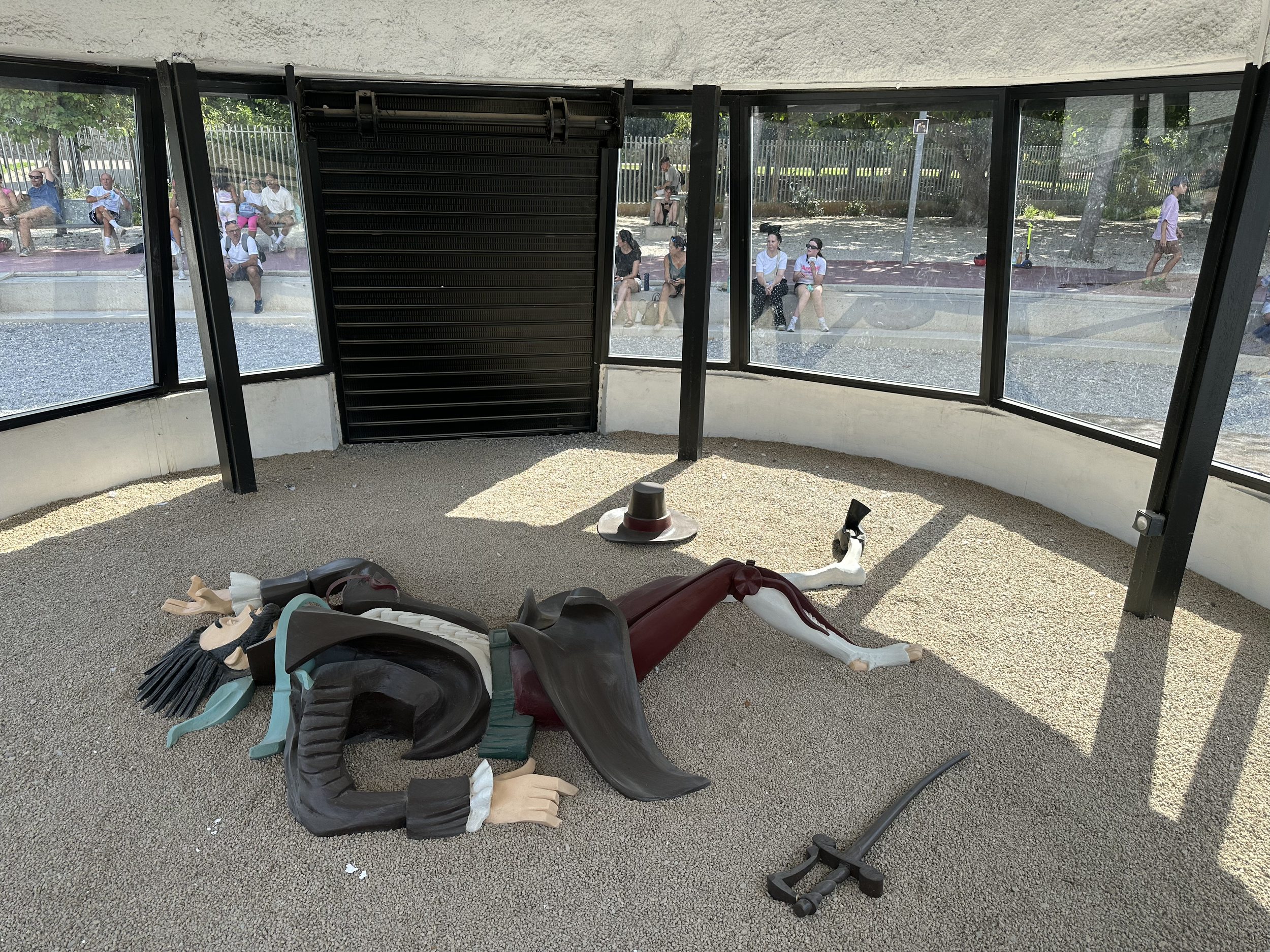 This diorama shows all of Gulliver Park in a miniature version so that you can see all of Gulliver on the ground after he was captured by the "little people."