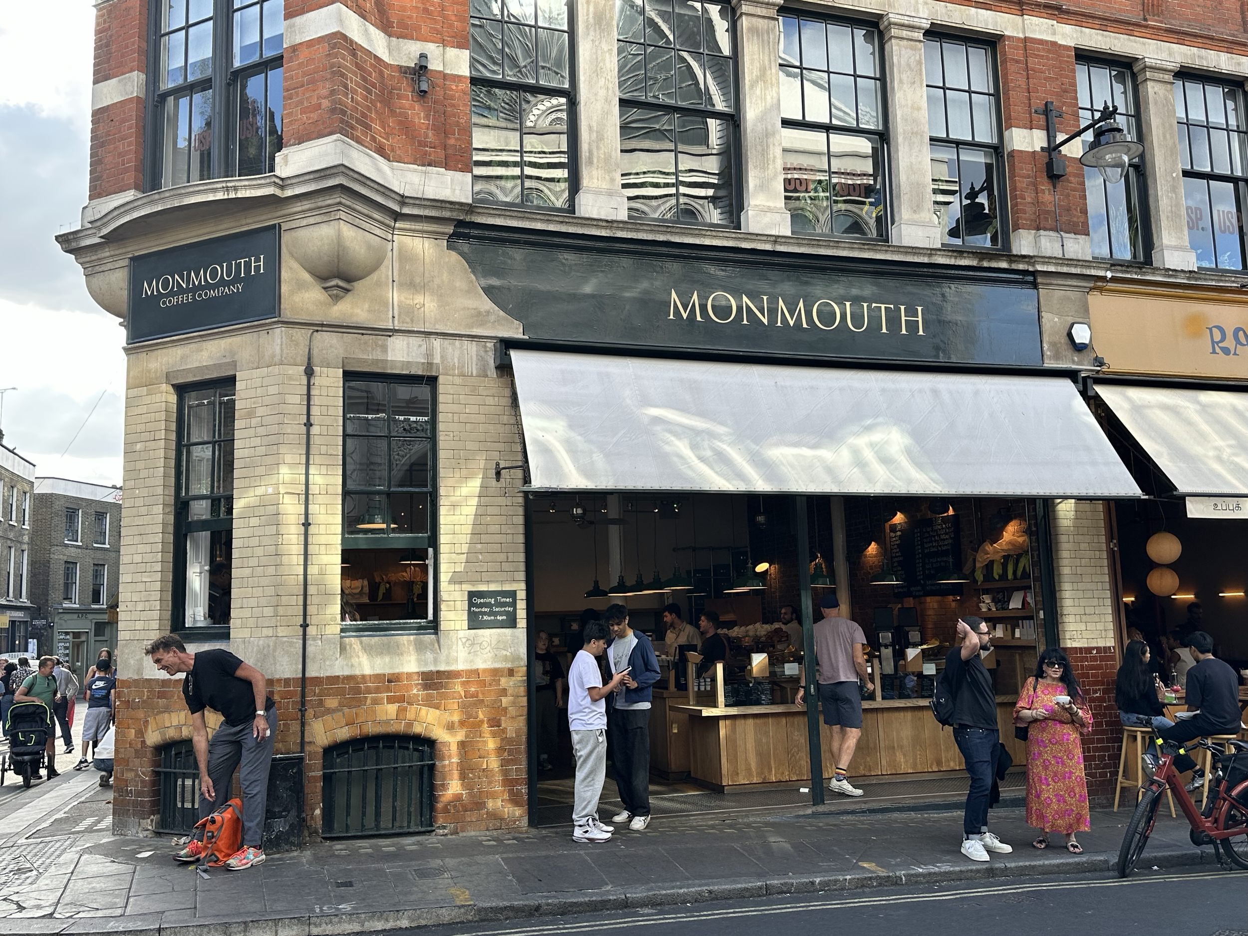 We wondered through the market looking at the rest of their goods, from breads and doughnuts to mushroom paella and lobster.  So fun to explore.  We walked across the street from the market to enjoy an afternoon coffee at Monmouth.