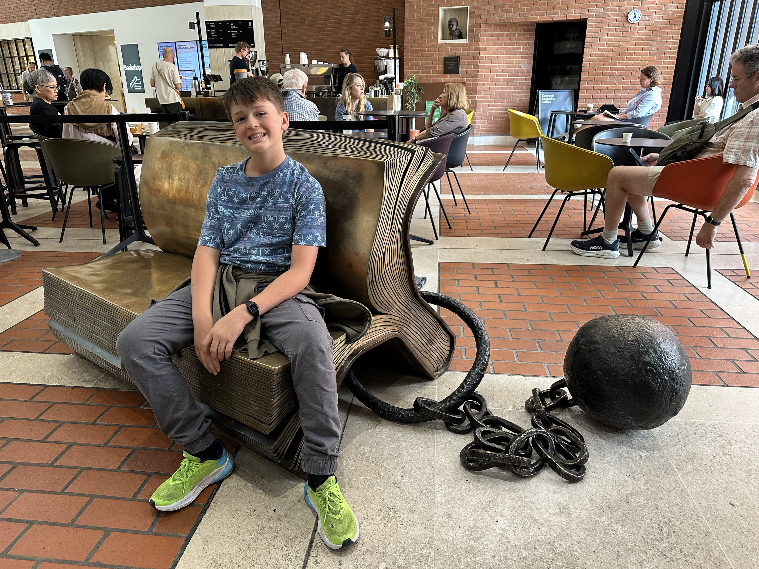 Both kids wanted their own picture on the creative bench!