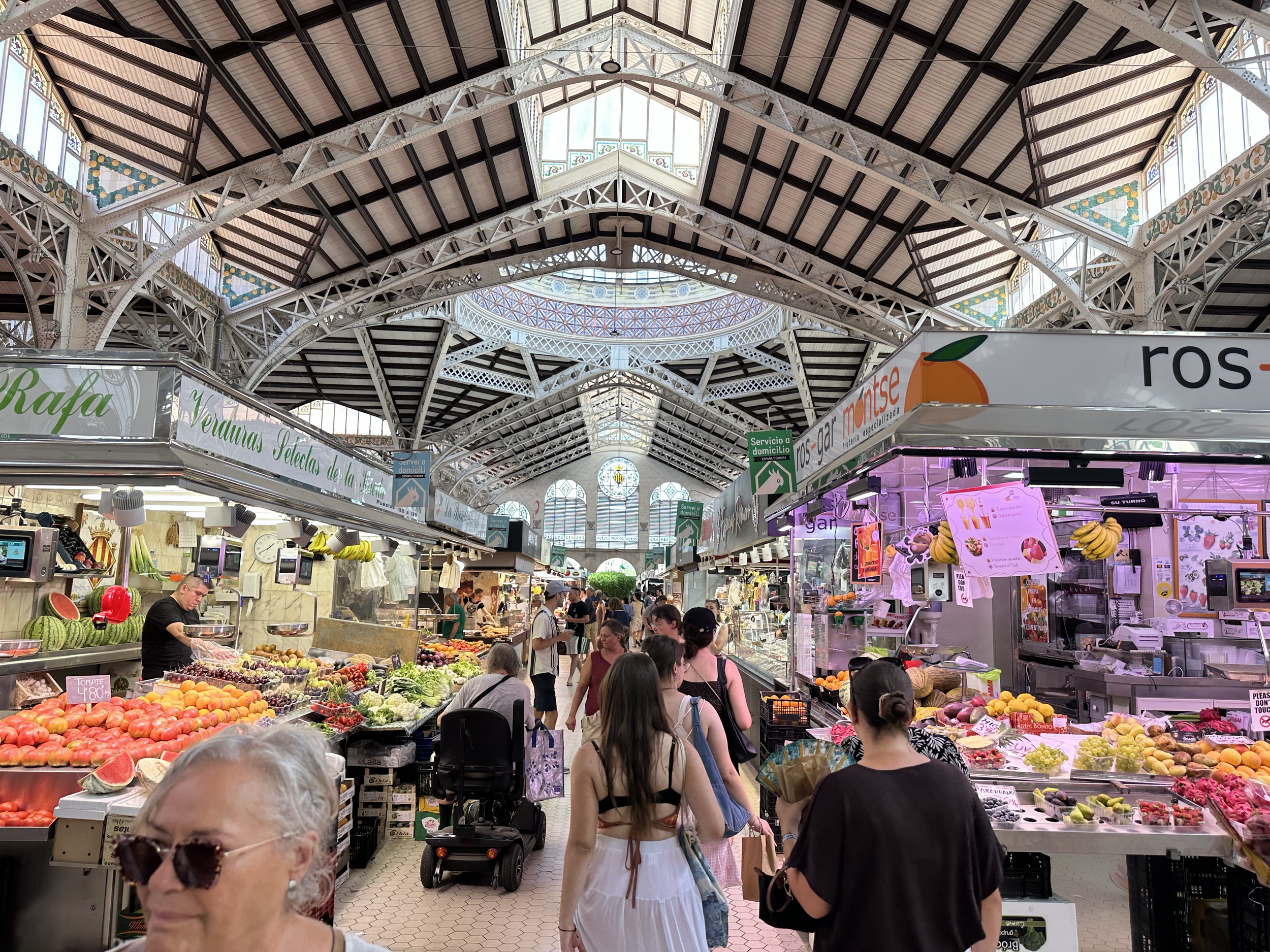 So many stands of produce, spices, and meats.