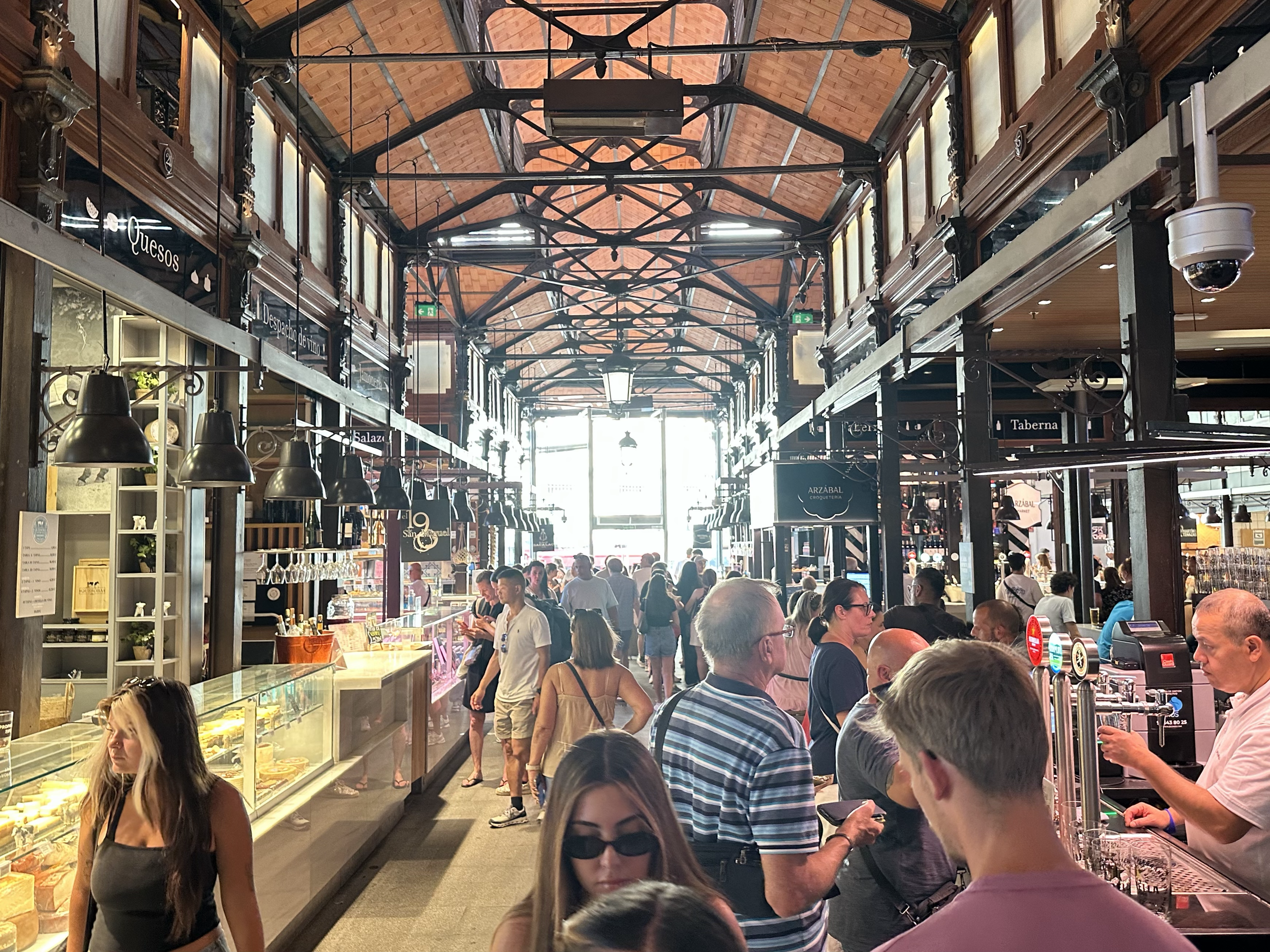 Inside the market was packed with people.  There weren't many places to sit, but plenty of bar space around the market to stand and enjoy tapas.  