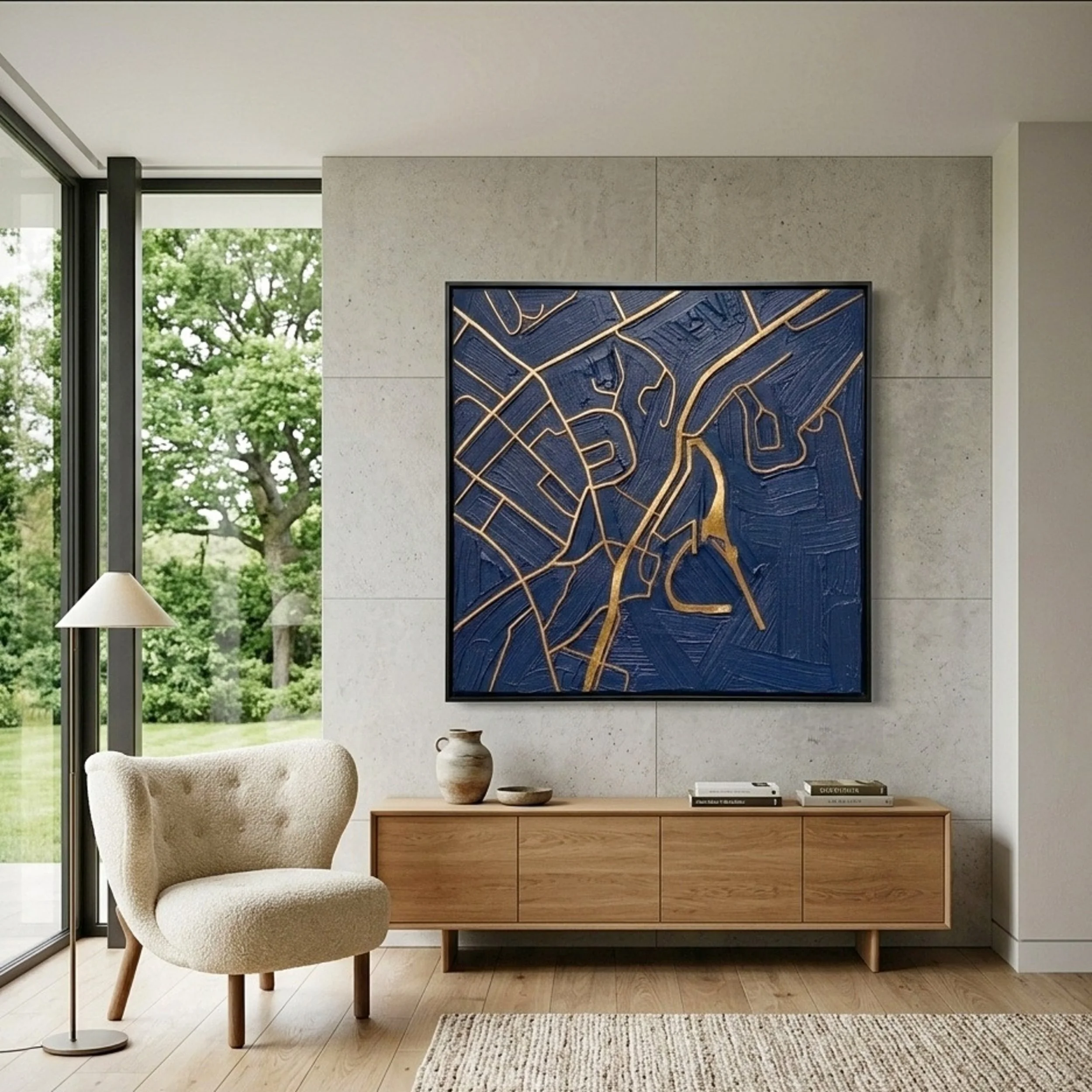 Terra Aurea | Kirkcaldy | Deep Blue | 36 x 36 inch