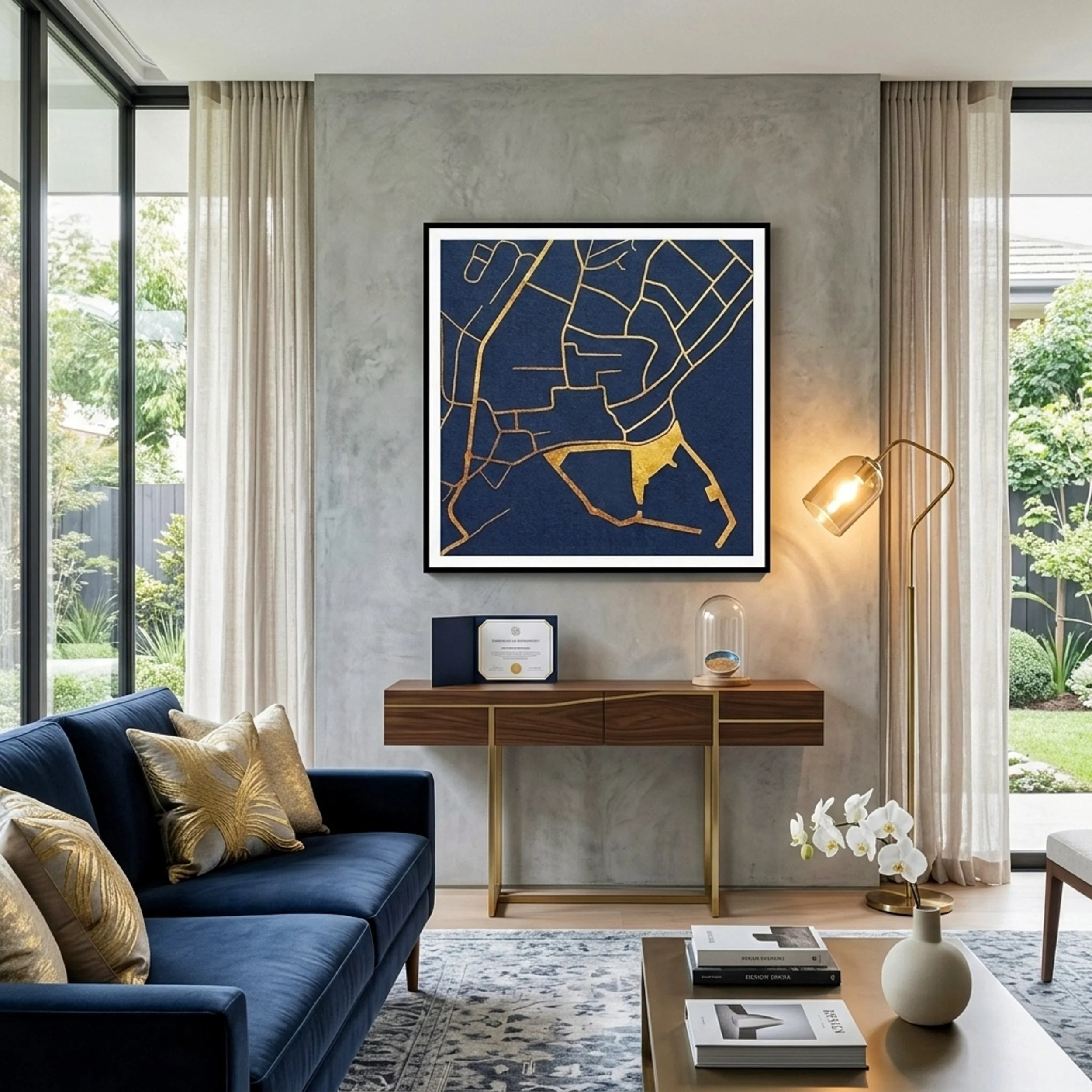 Anstruther | 36" x 36" Deep Blue