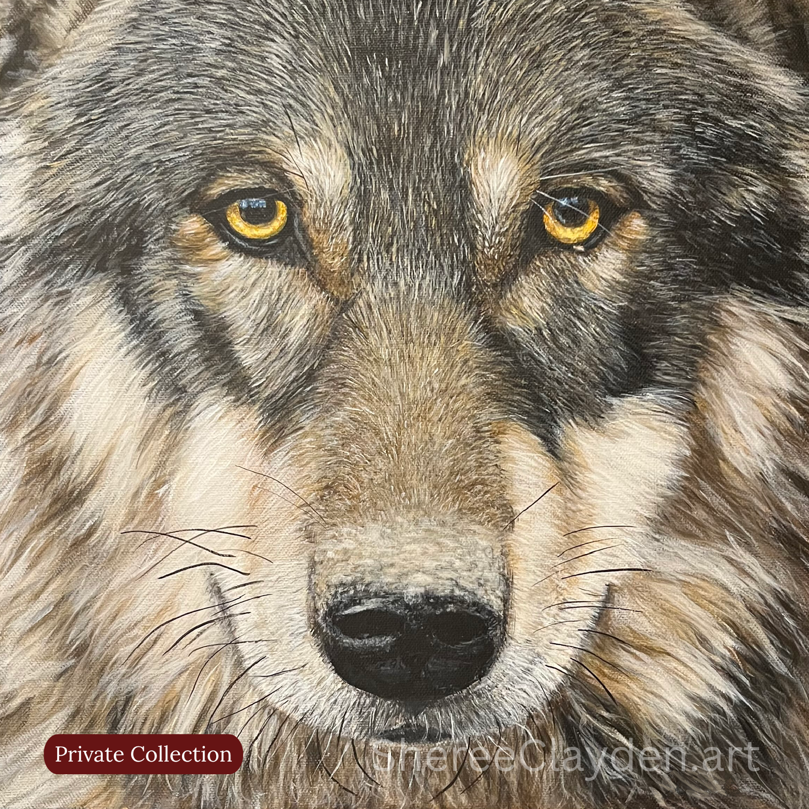 The Wolf. He's my origin story.

Maybe that's why I've always felt such a connection to wolves. He's my spirit animal, and somehow this painting feels like the beginning of something that still runs through my work today.

That direct, unwavering sta