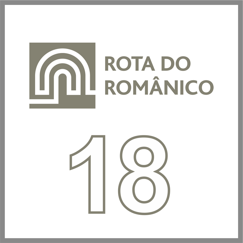 Logotipo e texto do evento Rota do Romântico, com o número 18 em destaque