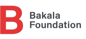 Logo of the Bakala Foundation with a large red letter B and black text
