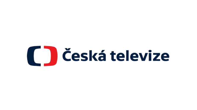 Logo of Česká televize with a stylized icon resembling a television and the organization's name in Czech.